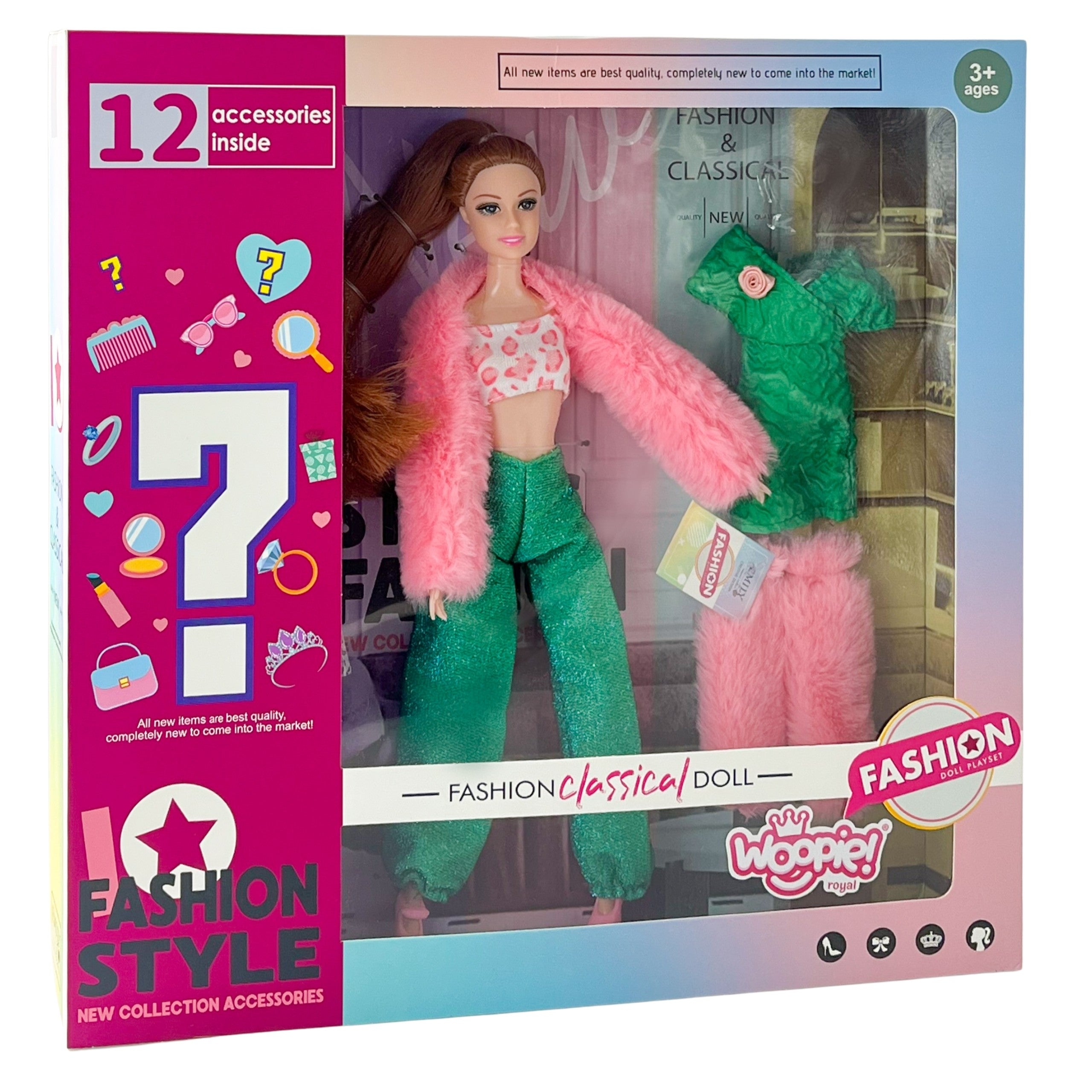 WOOPIE ROYAL Lalka Emi 30 cm - 12 Ukrytych Niespodzianek + Ubranka i Dodatki