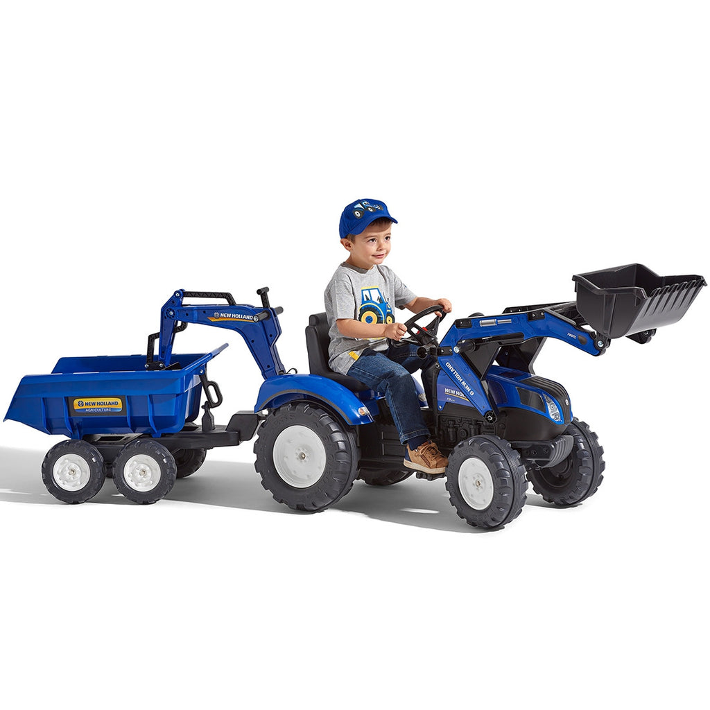 FALK Traktor na Pedały New Holland T8 z Koparką i Przyczepą 3-7 lat