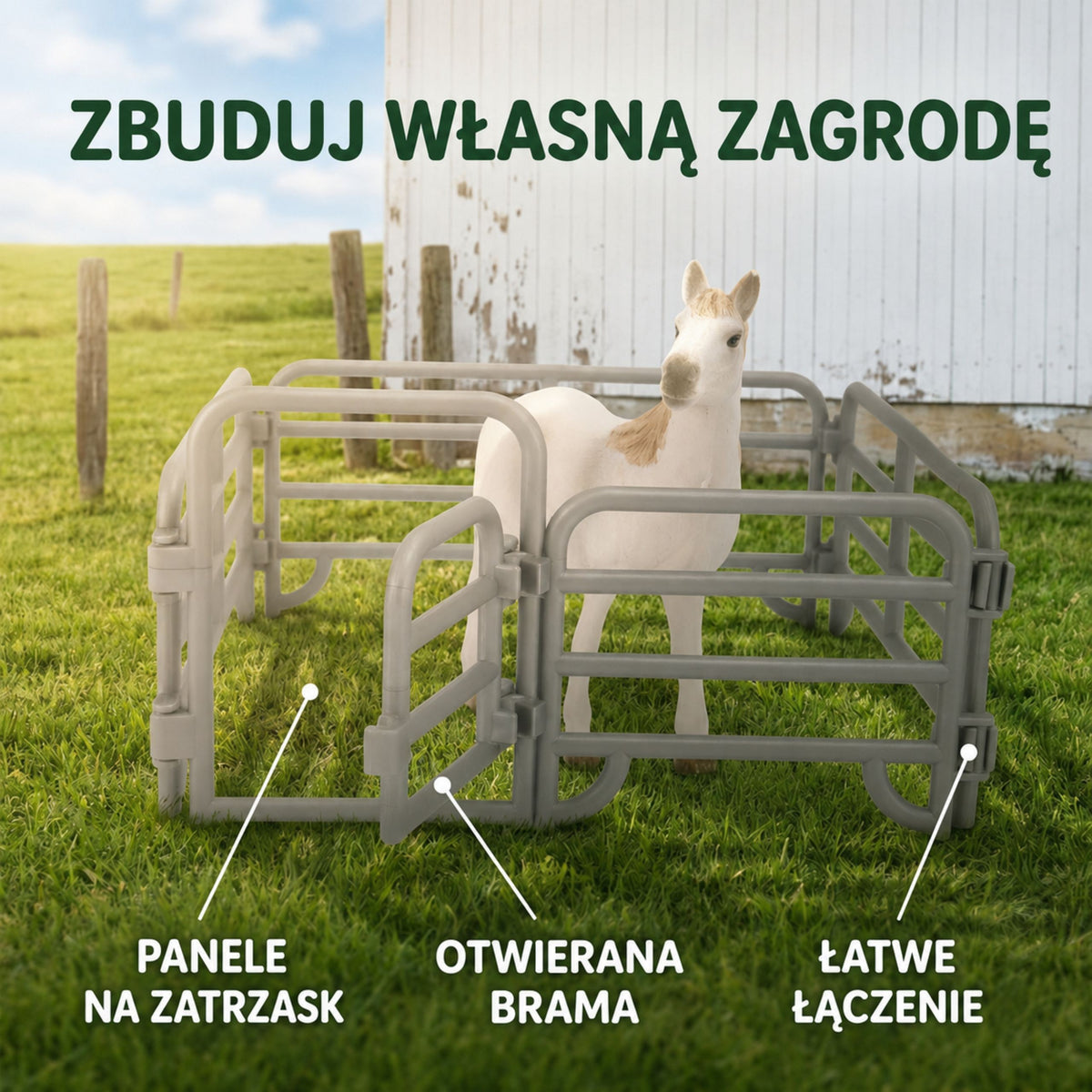 WOOPIE Zestaw Figurek Farma Konie Mały Farmer 11 el. Akcesoria