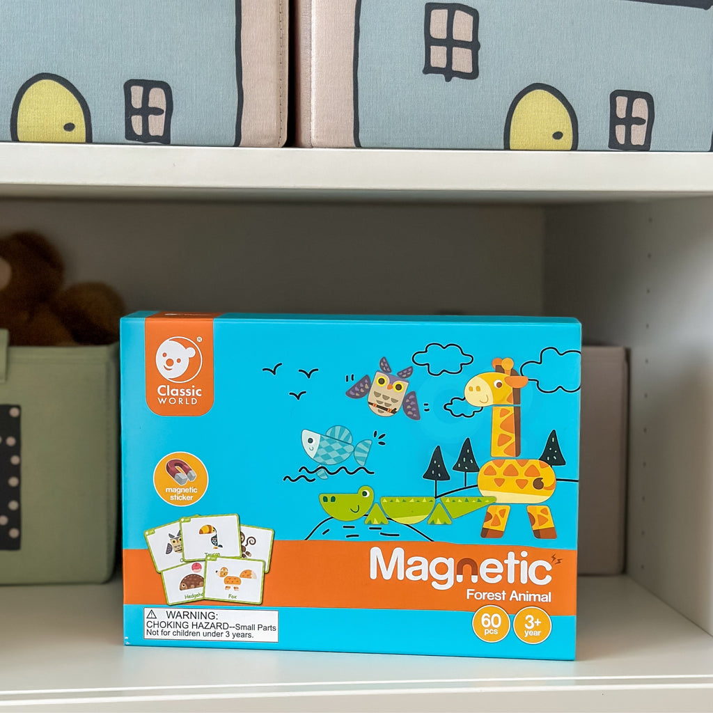 CLASSIC WORLD Układanka Magnetyczna Zwierzęta Tablica Klocki Puzzle Pamięć 60 el.