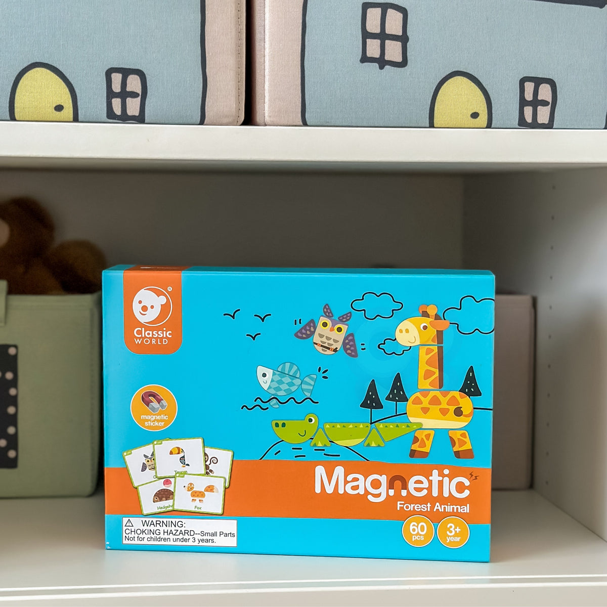 CLASSIC WORLD Układanka Magnetyczna Zwierzęta Tablica Klocki Puzzle Pamięć 60 el.