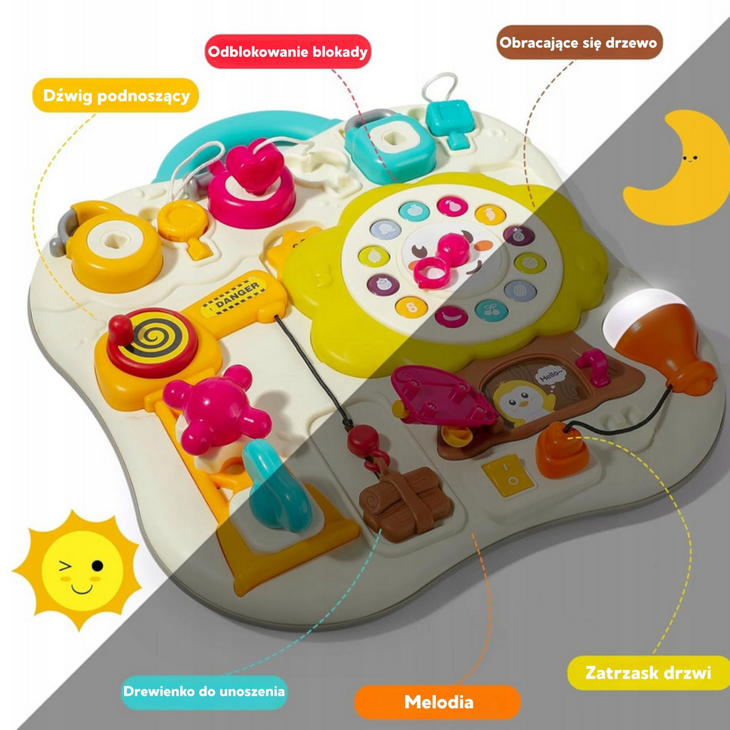 WOOPIE Tablica Montessori Manipulacyjna Sensoryczna Interaktywna dla Malucha