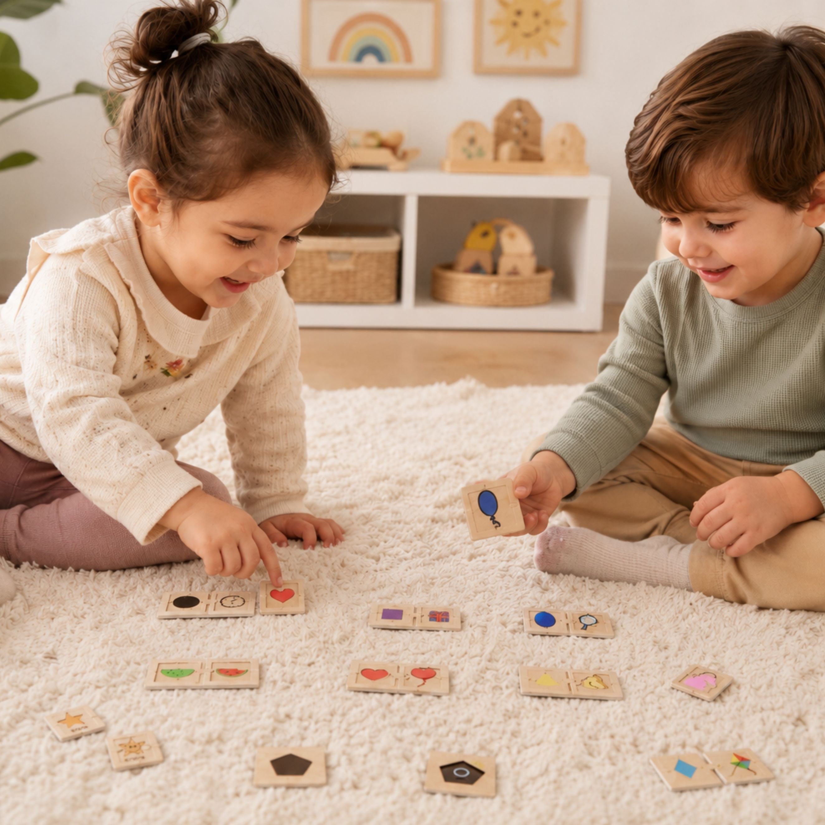 VIGA Zestaw Puzzle Łączenie Kształtów i Przedmiotów