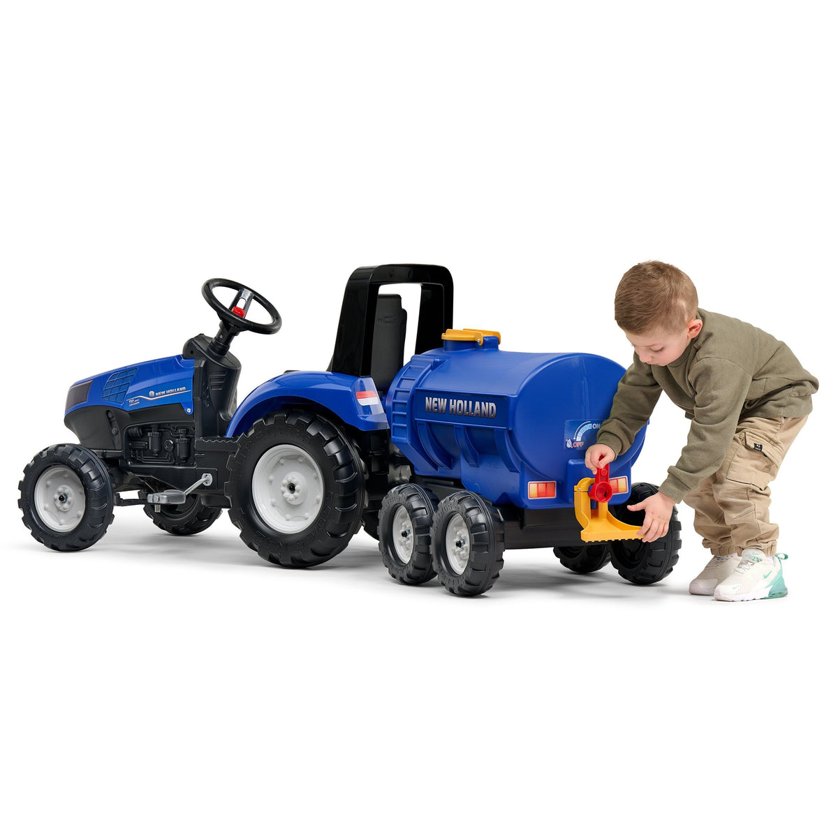 FALK Przyczepa Cysterna Beczkowóz z Kranem New Holland Niebieska 3-7 Lat