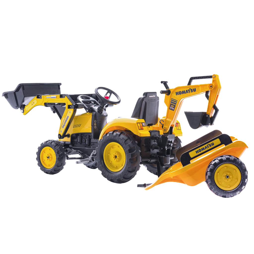 FALK Traktor na Pedały Komatsu Koparko-Ładowarka z Przyczepą 3-7 lat