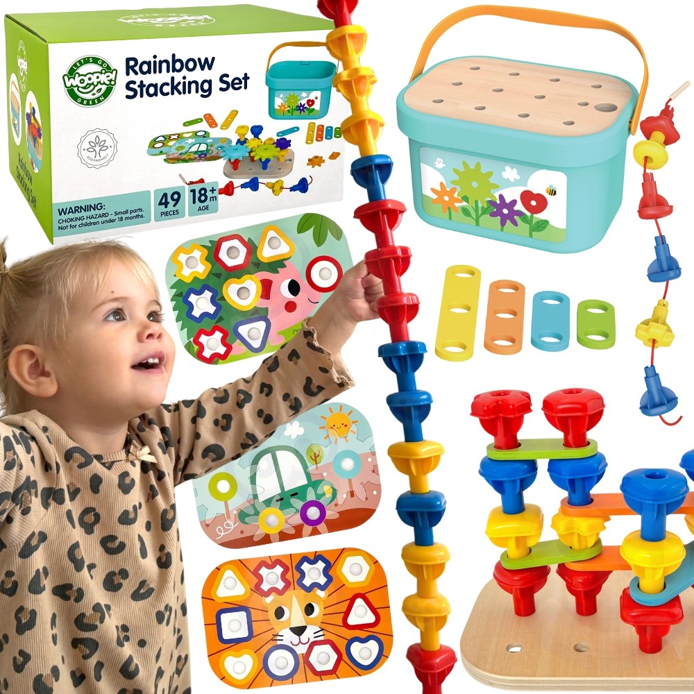 WOOPIE GREEN Konstrukcyjny BOX Motoryczny Montessori 12w1 FSC
