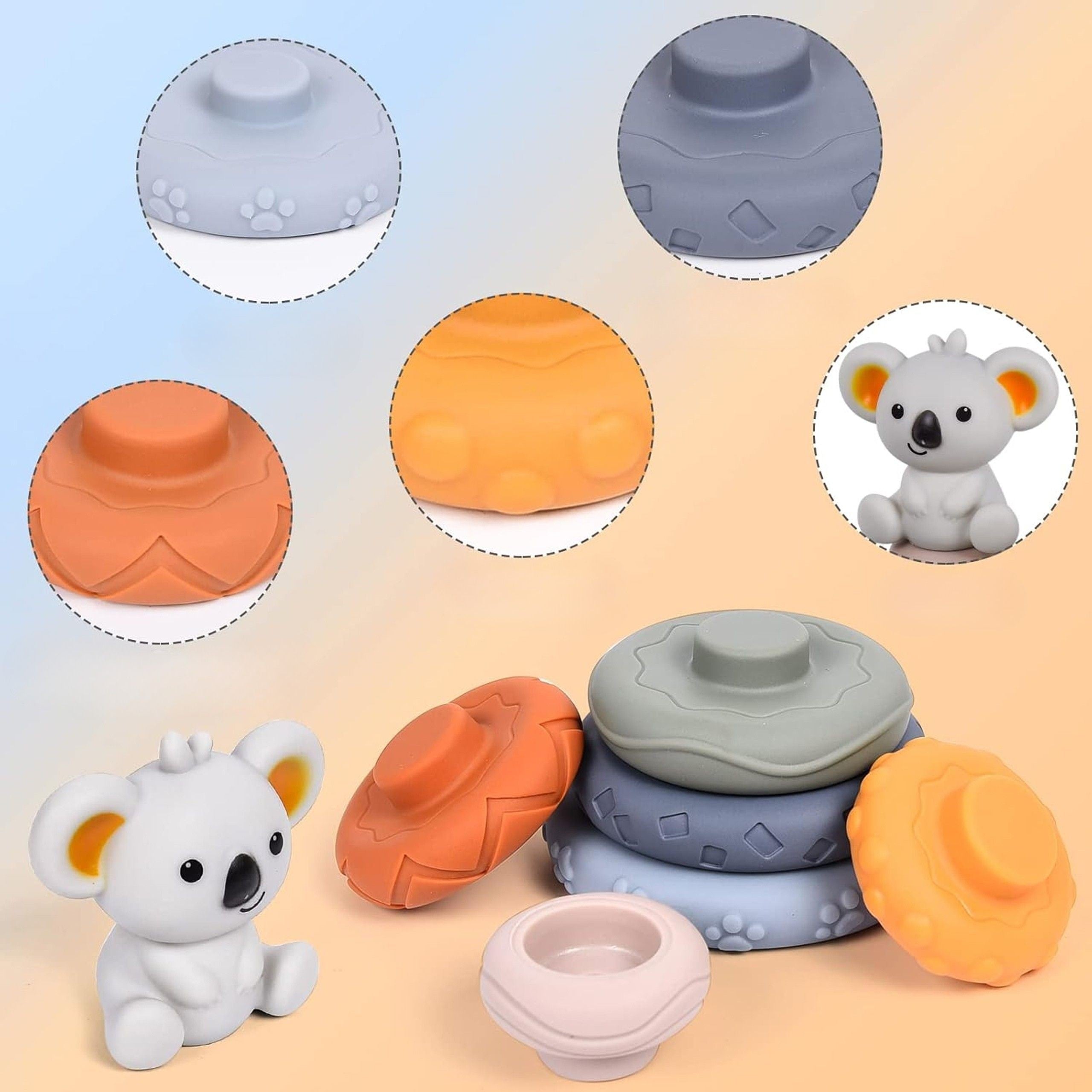 WOOPIE BABY Zestaw Edukacyjna Piramidka Koala 2w1 Gryzak