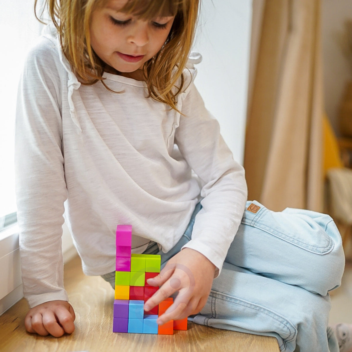 WOOPIE Układanka Kostka Tetris Z Zestawem Kart