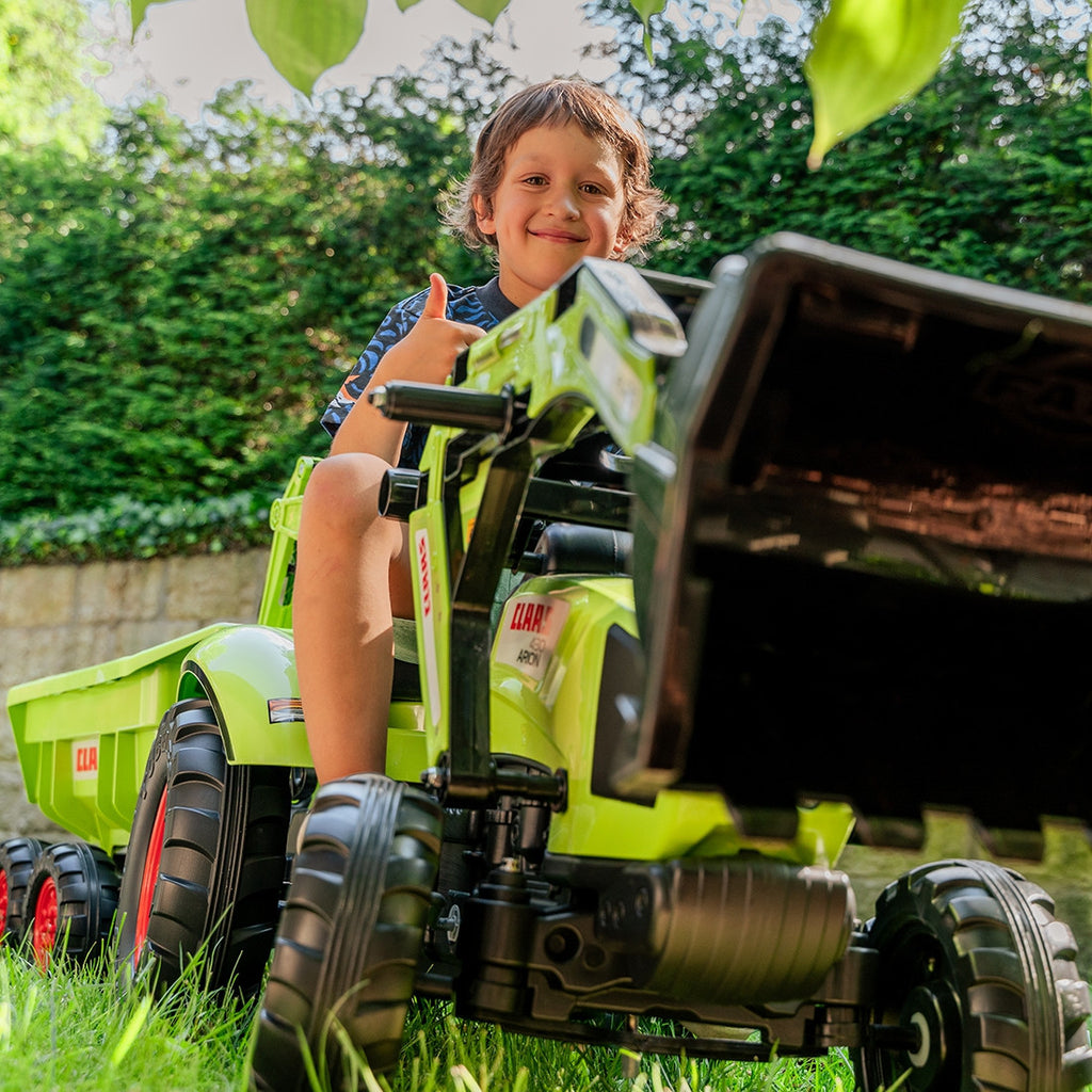 FALK Traktor na Pedały Claas Axos 330 z Koparką i Przyczepą 3-7 lat