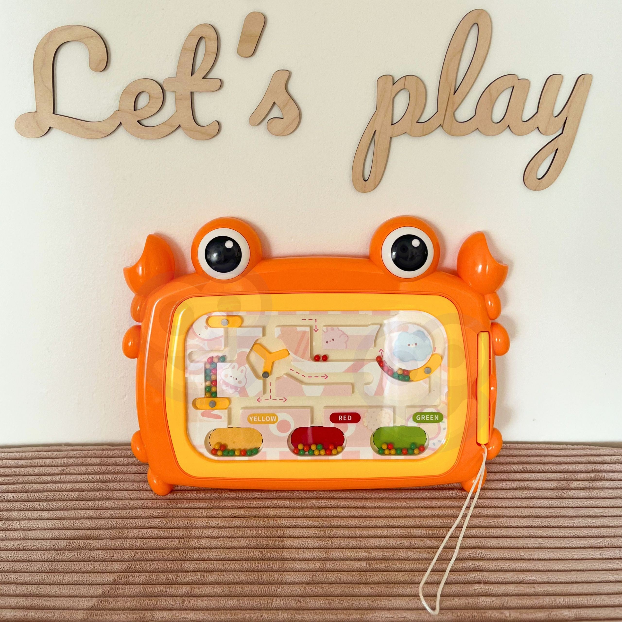 WOOPIE Tablica Magnetyczna Montessori Labirynt Krab Pomarańczowa