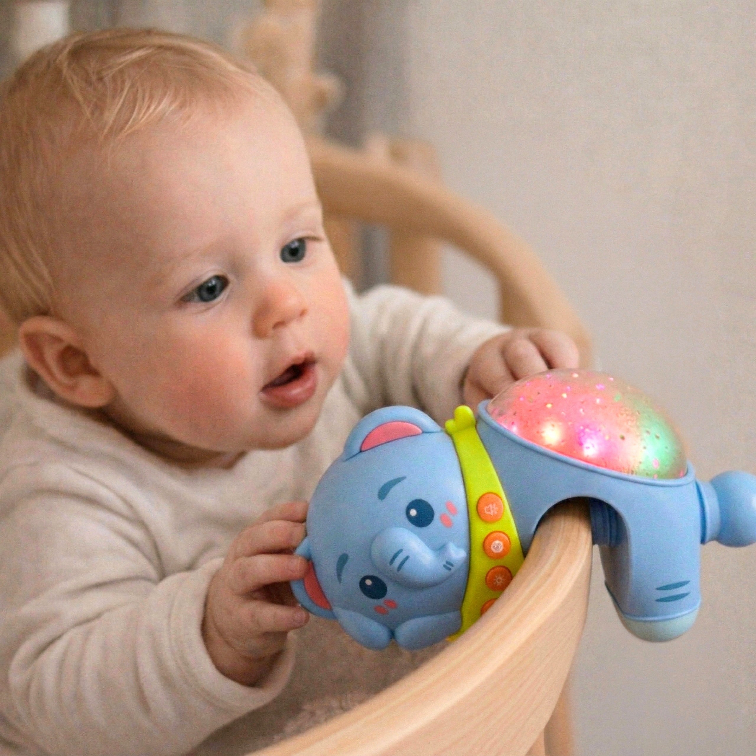 WOOPIE BABY Projektor Gwiazd Rzutnik Lampka Nocna dla Dzieci Słonik