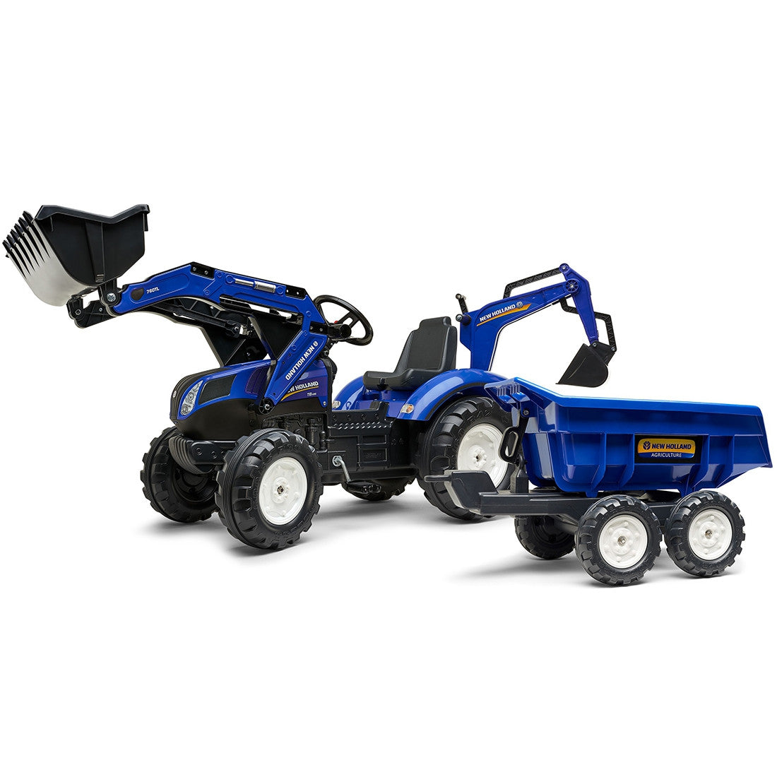 FALK Traktor na Pedały New Holland T8 z Koparką i Przyczepą 3-7 lat