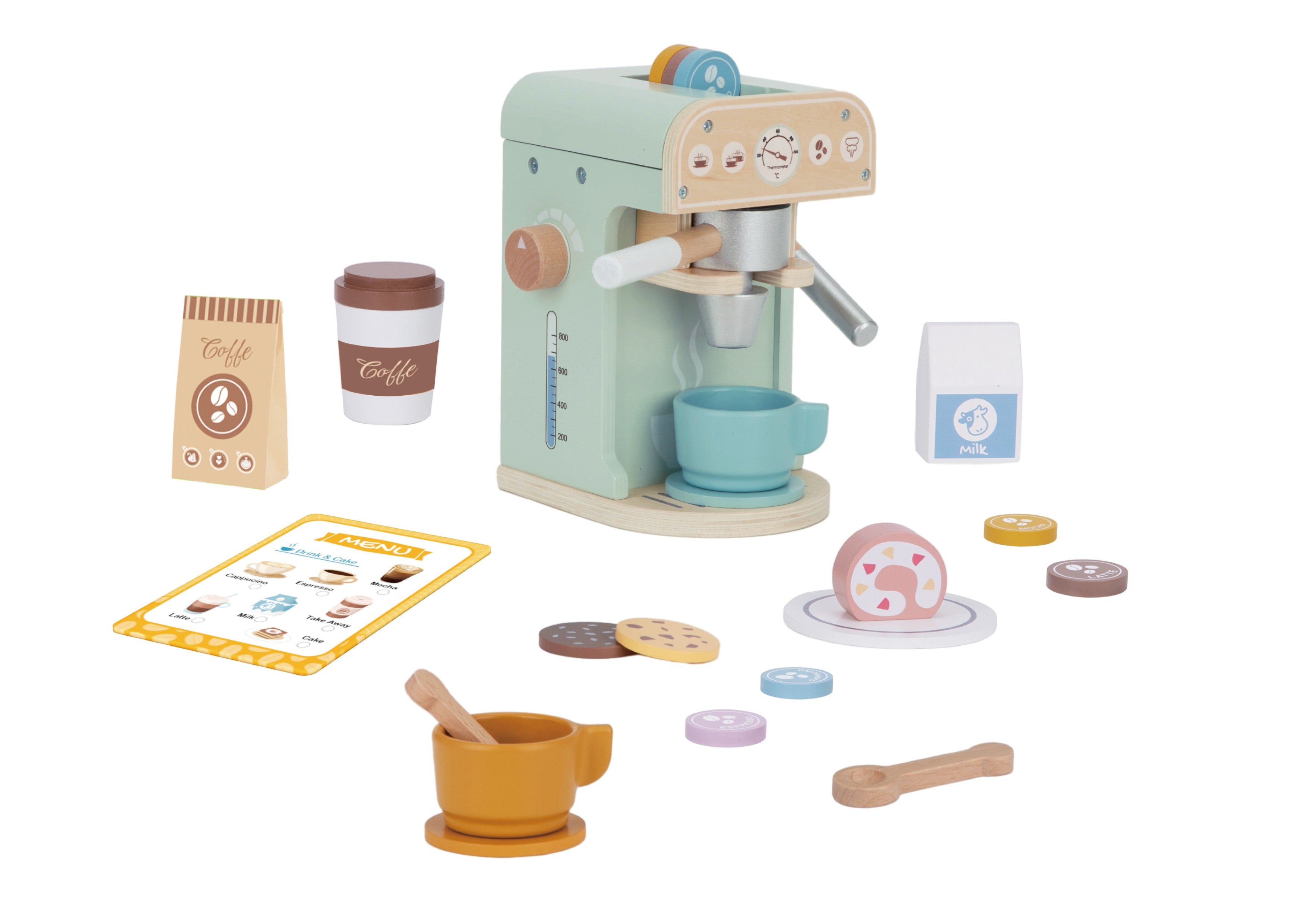 WOOPIE GREEN Drewniany Ekspres do Kawy Cukiernia Barista 25 el.