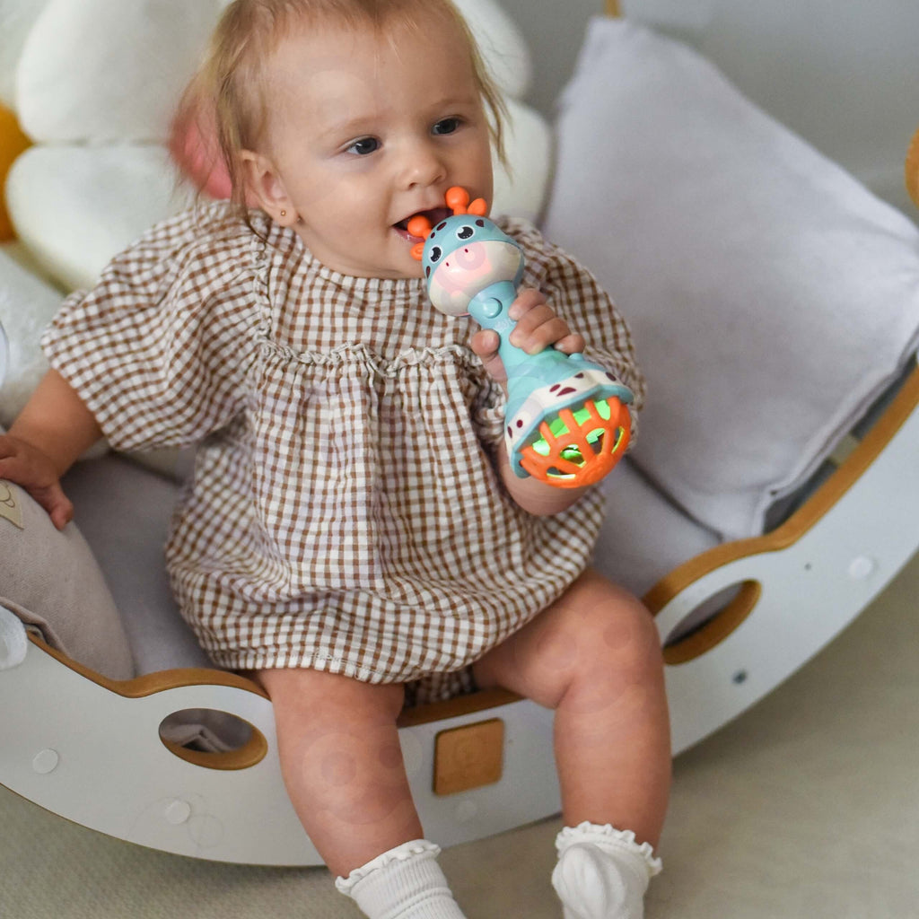 WOOPIE BABY Grzechotka Żyrafka Sensoryczna Gryzak z Muzyką Montessori 1 szt.