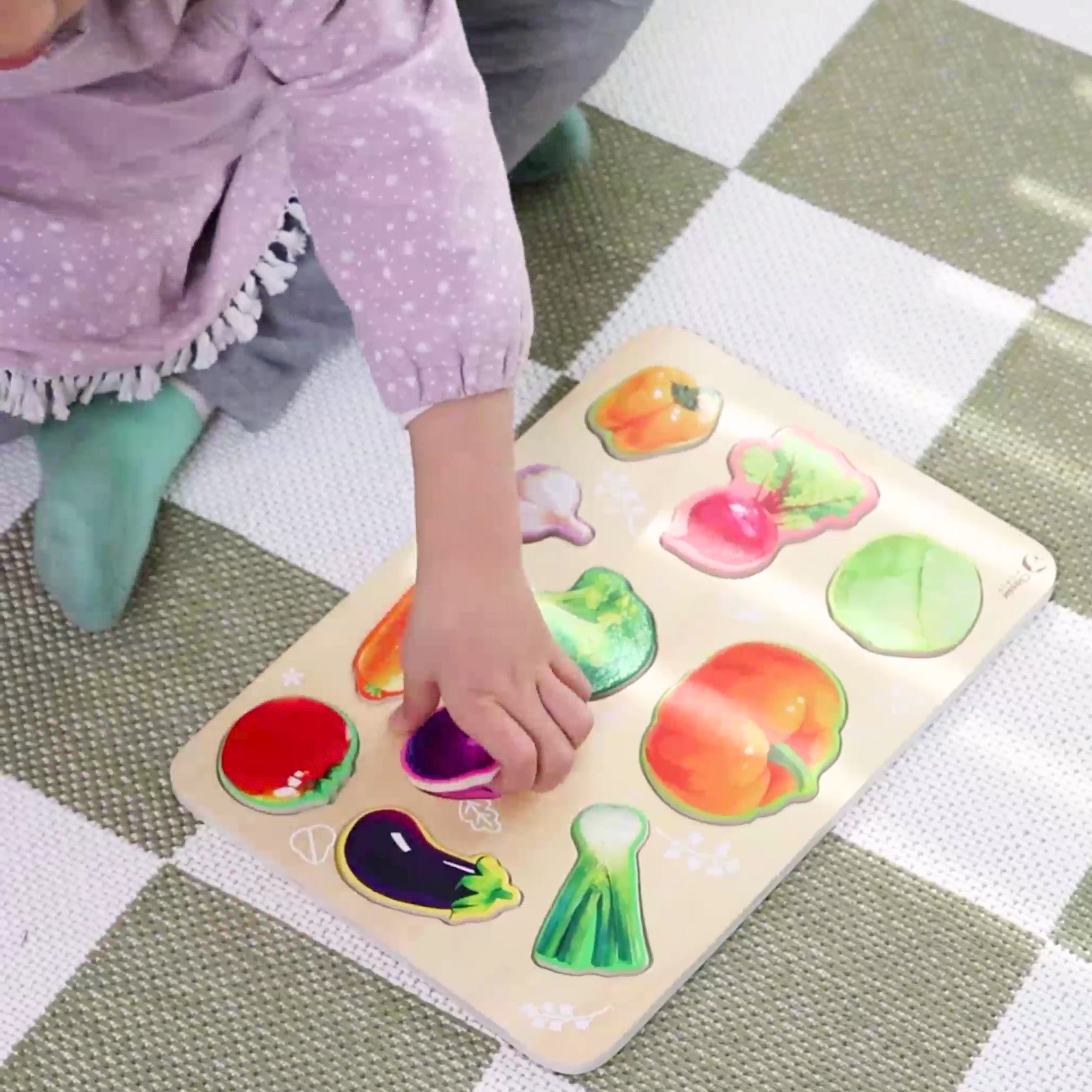 CLASSIC WORLD Drewniana Układanka Montessori Warzyw