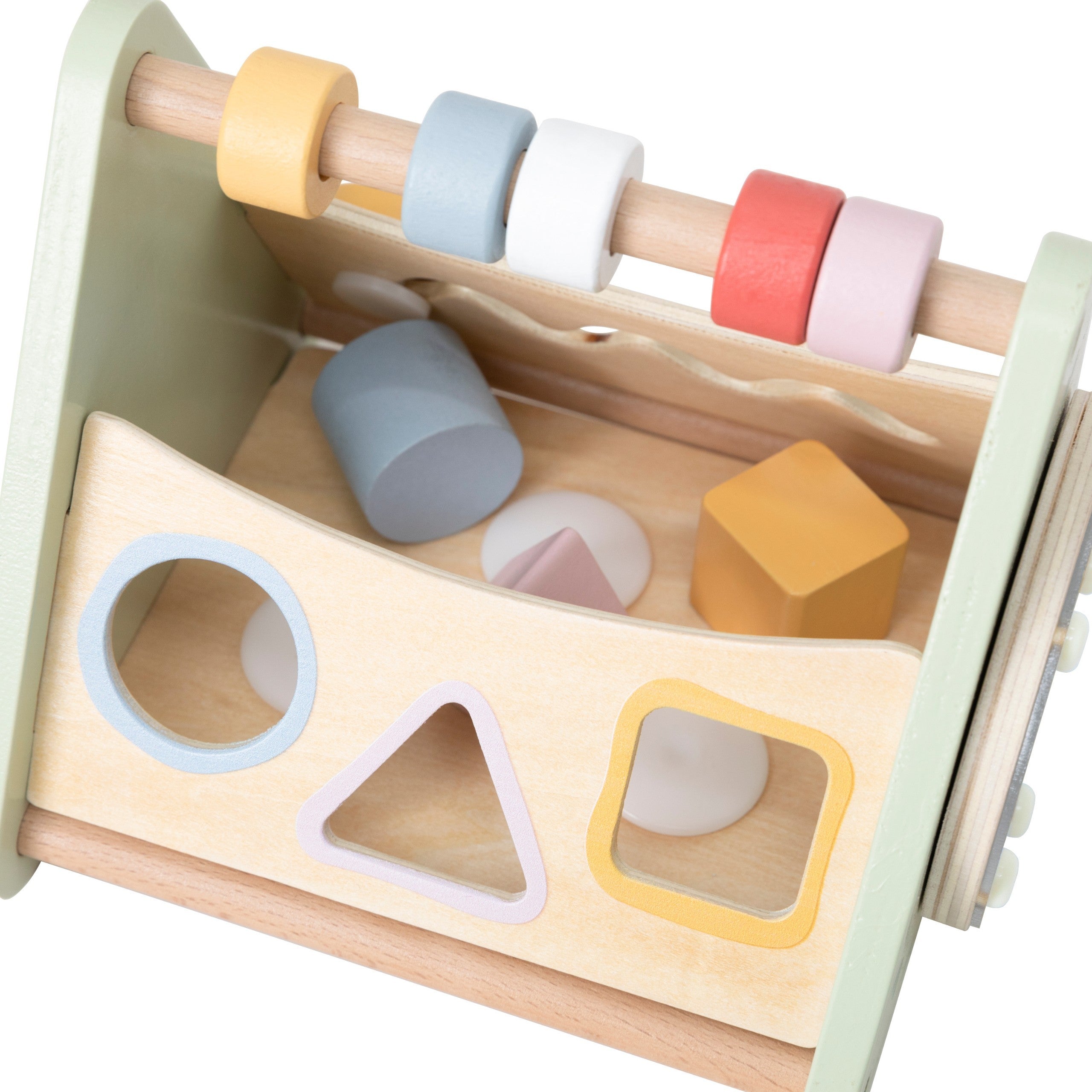 VIGA Drewniana Układanka Sorter Kształtów Montessori Klocki Liczydło PolarB