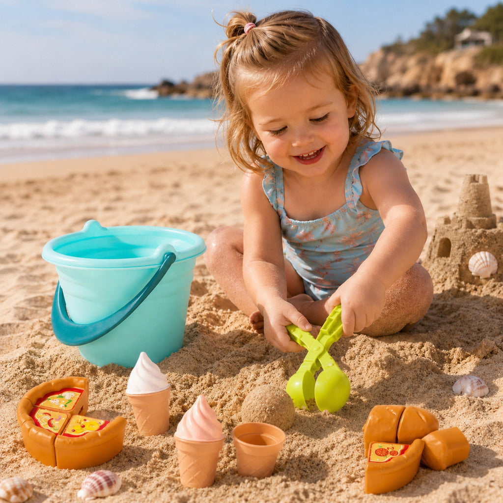 WOOPIE Zestaw do Piasku FUN ICE CREAM Lody 2w1 Fabryka Śnieżek 15 el.