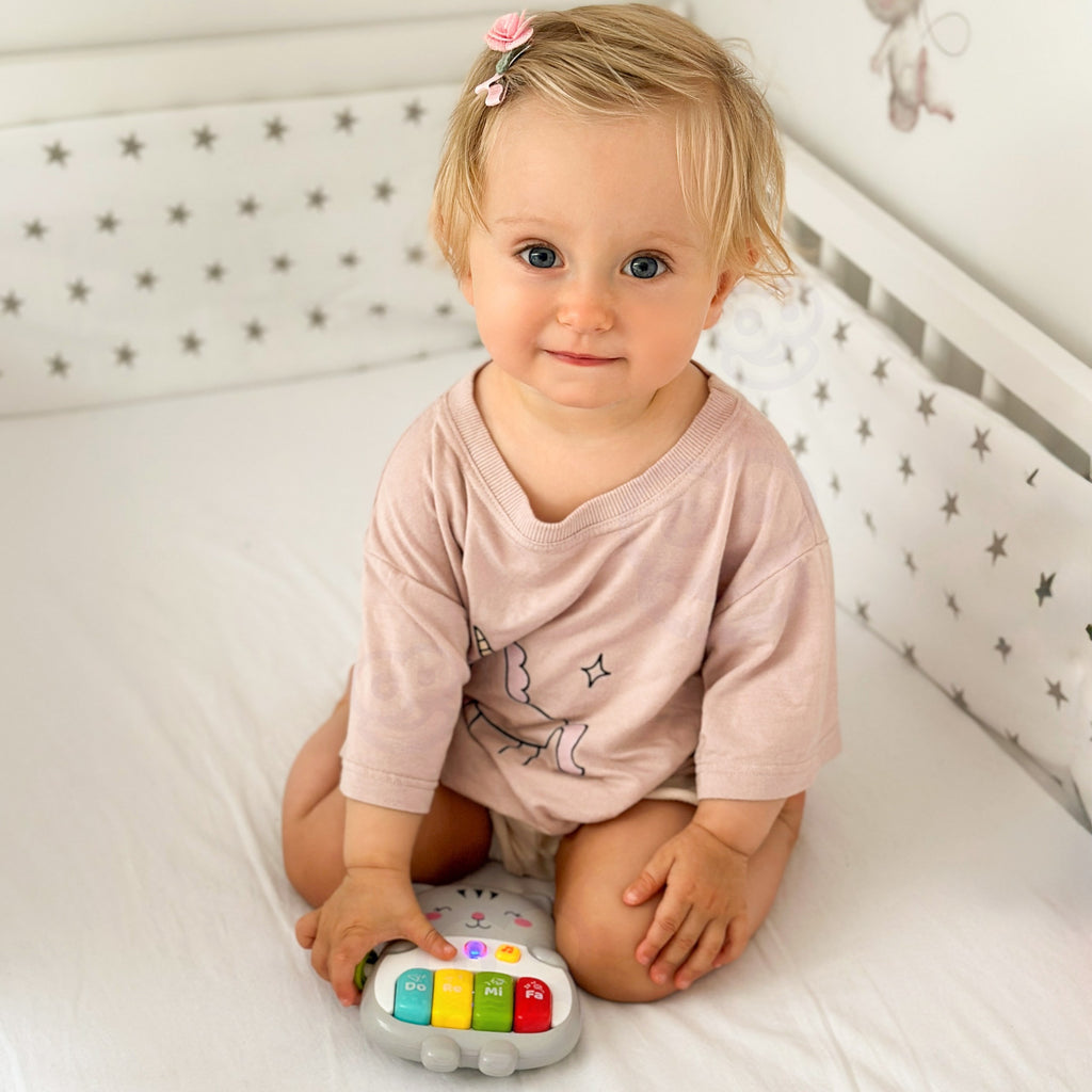 WOOPIE BABY Pianinko Interaktywne Kotek Muzyczne Organki Dźwięki Światło 18m+