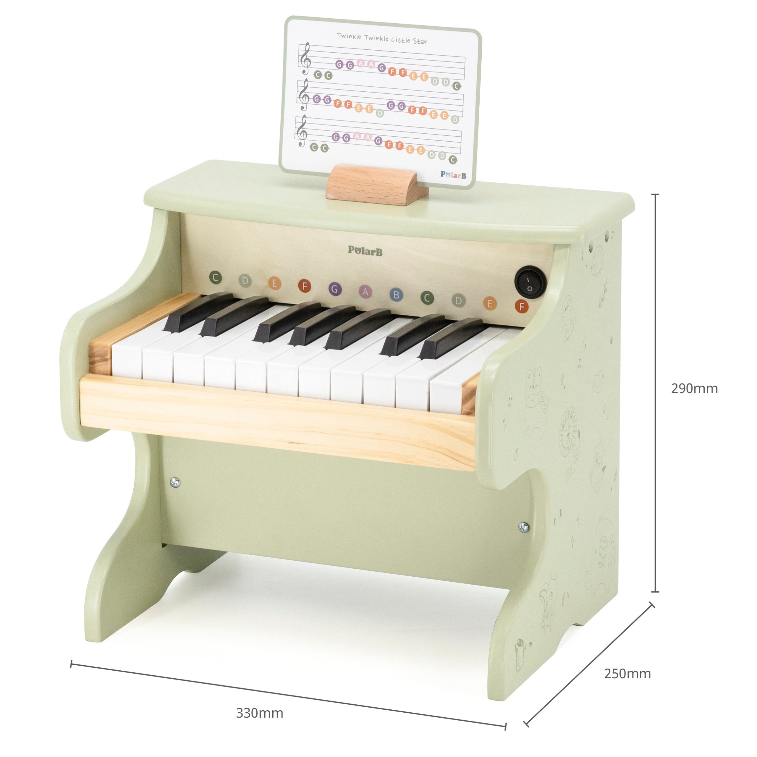 VIGA PolarB Drewniane Pianino dla Dzieci Nauka Gry Nutki Instrument Montessori