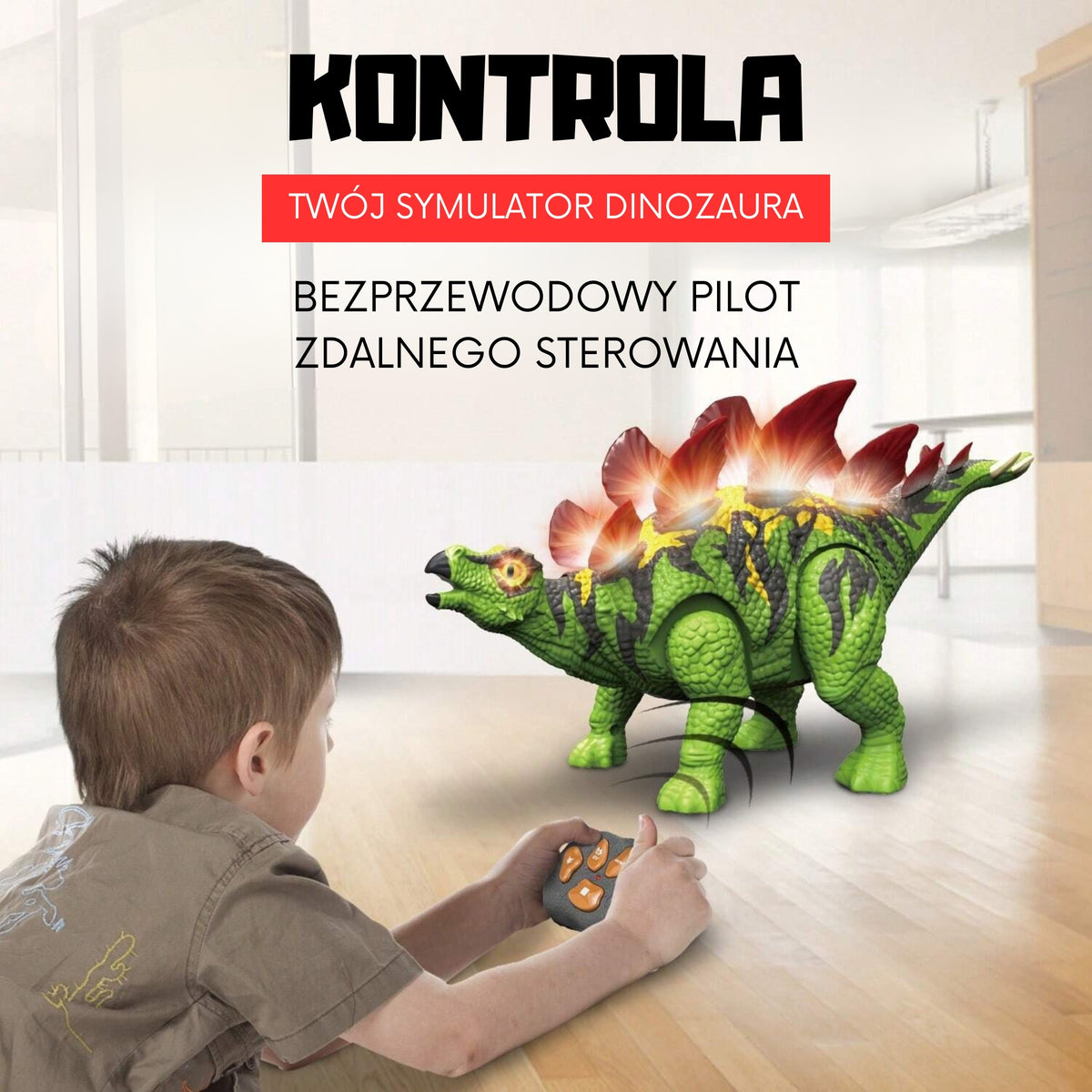Woopie Dinozaur Zdalnie Sterowany RC Stegozaur Światło Dźwięk