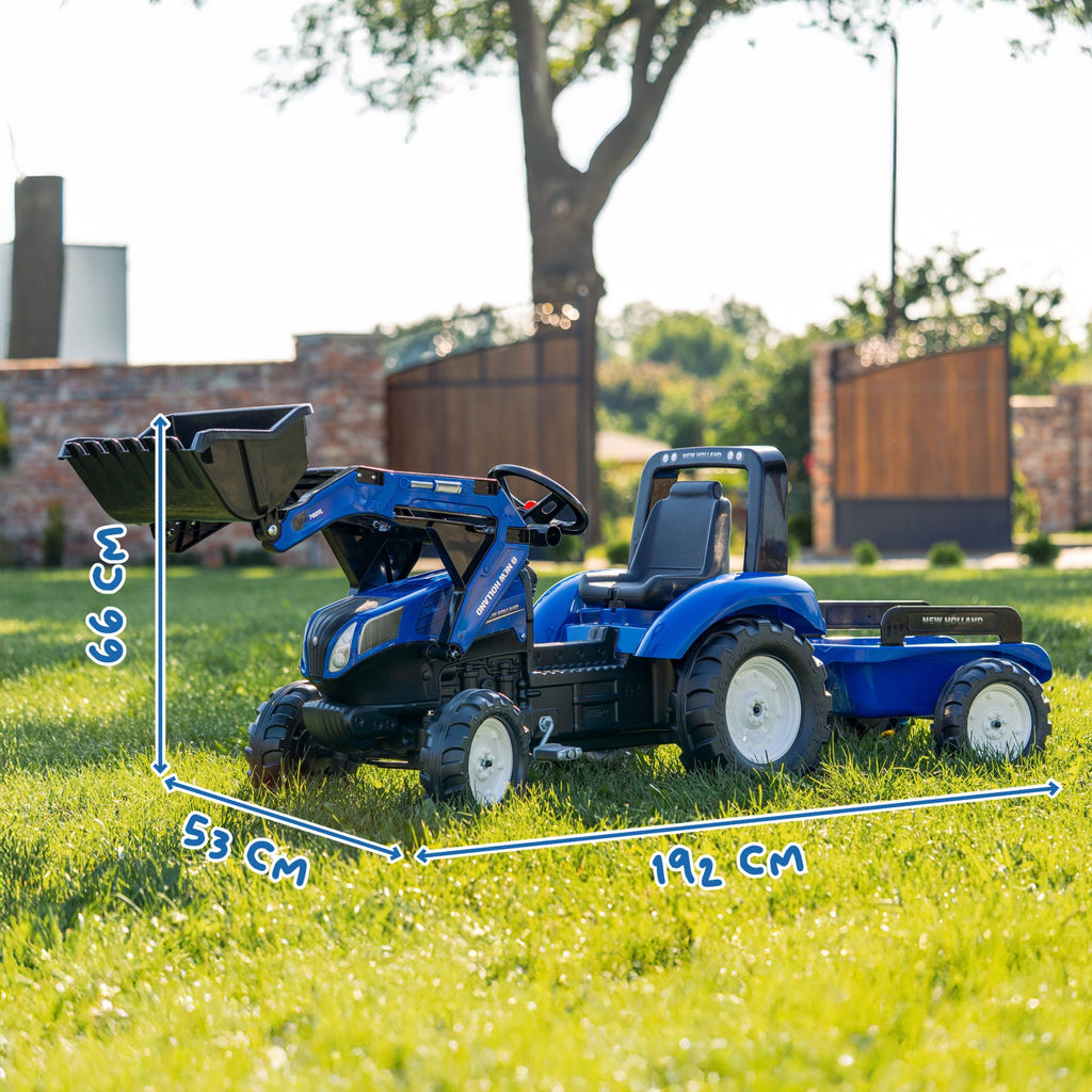 FALK Traktor na Pedały New Holland T8 z Łyżką i Przyczepą 3-7 lat