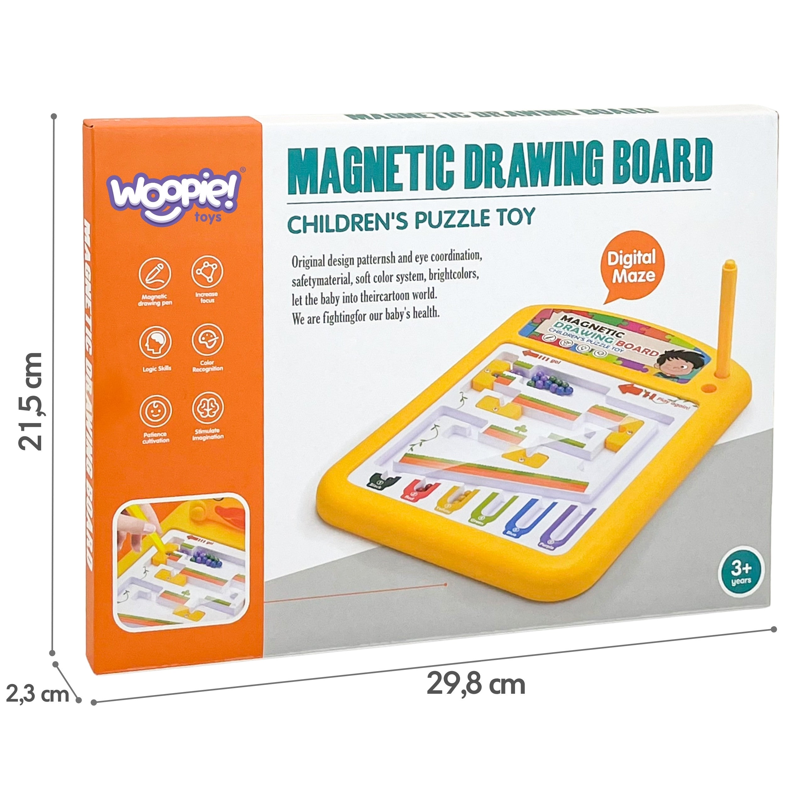 TABLICA MAGNETYCZNA EDUKACYJNA UKŁADANKA SORTER NAUKA ALFABETU 3+  WOOPIE