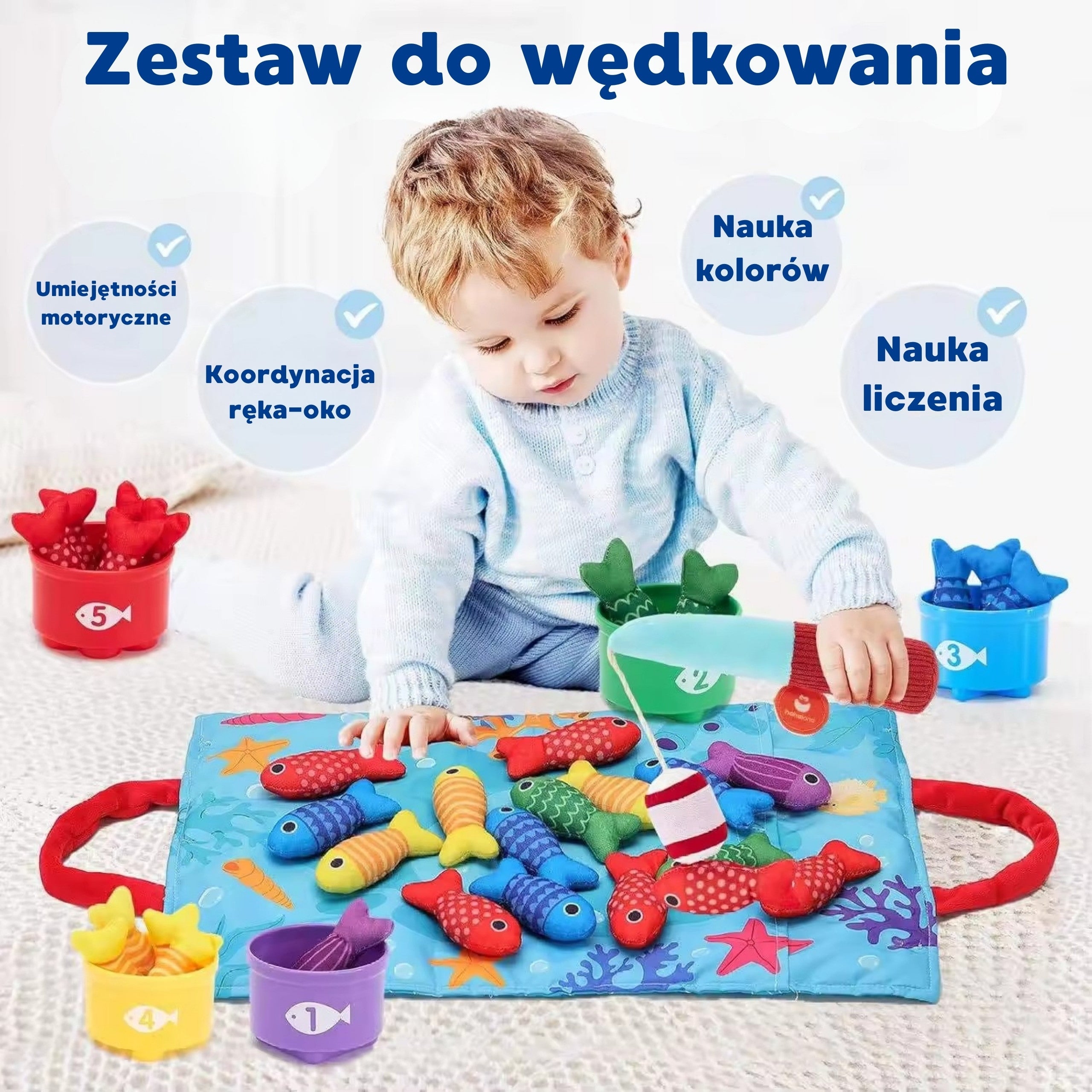 WOOPIE Zestaw Małego Wędkarza Nauka Liczenia 22 El.