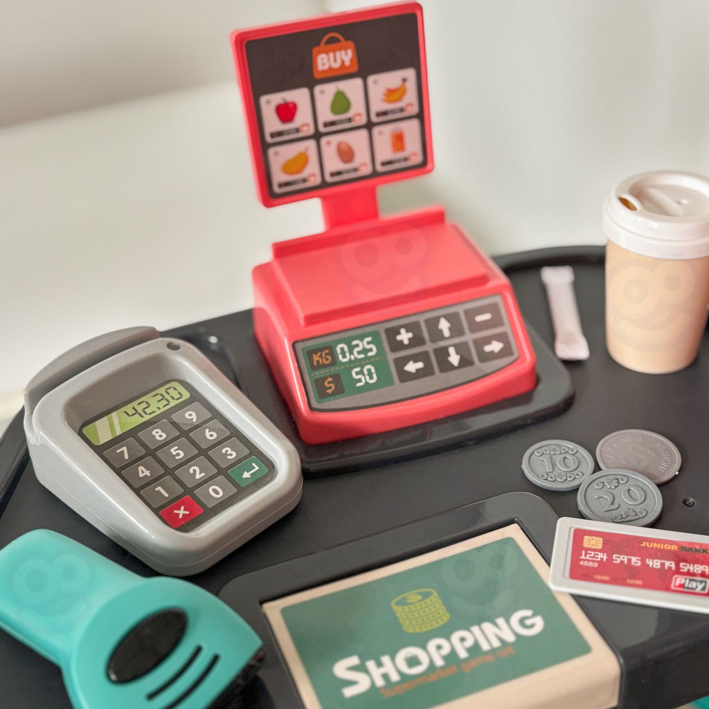 WOOPIE Sklep Supermarket i Wózek Koszyk Sklepowy Kasa Waga Skaner 47 akc