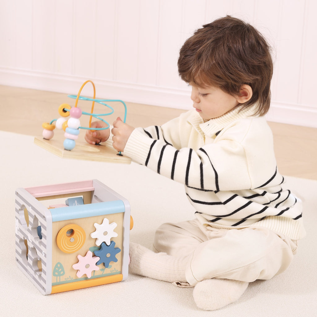 VIGA PolarB Activity Box Drewniane Edukacyjne Centrum Gier 5w1 kostka