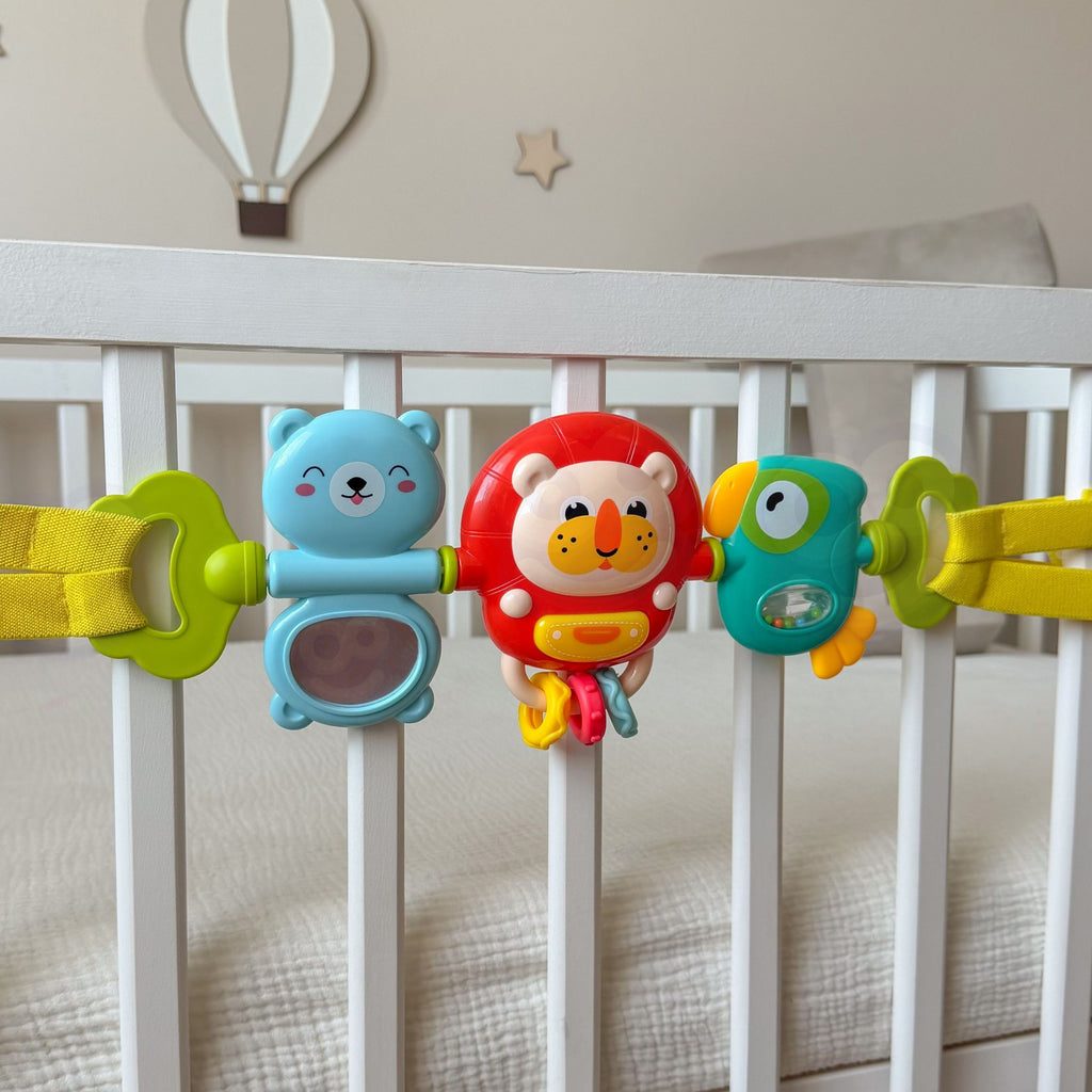 WOOPIE BABY Zawieszka Wózka Łóżeczka Sensoryczna Grająca Grzechotka Lusterko 6m+