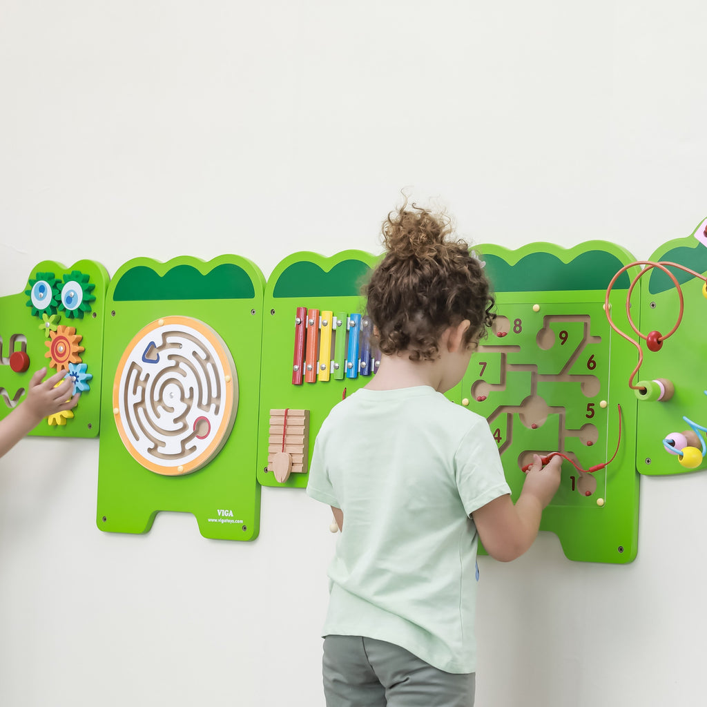 VIGA Tablica Sensoryczna Manipulacyjna Krokodyl Certyfikat FSC Montessori
