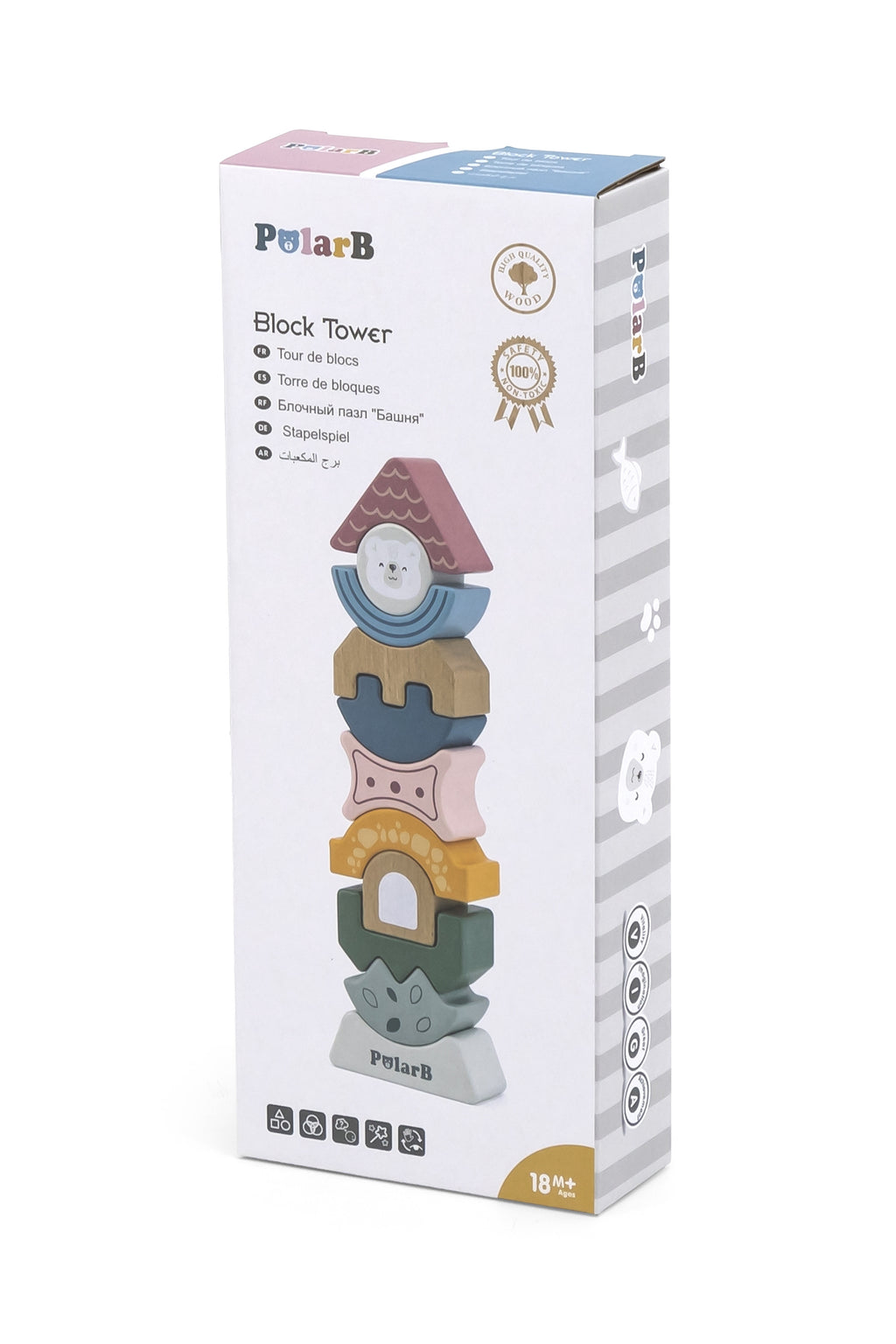 VIGA PolarB Drewniana Układanka Balansująca Wieża Montessori Klocki Prezent VIGA PolarB