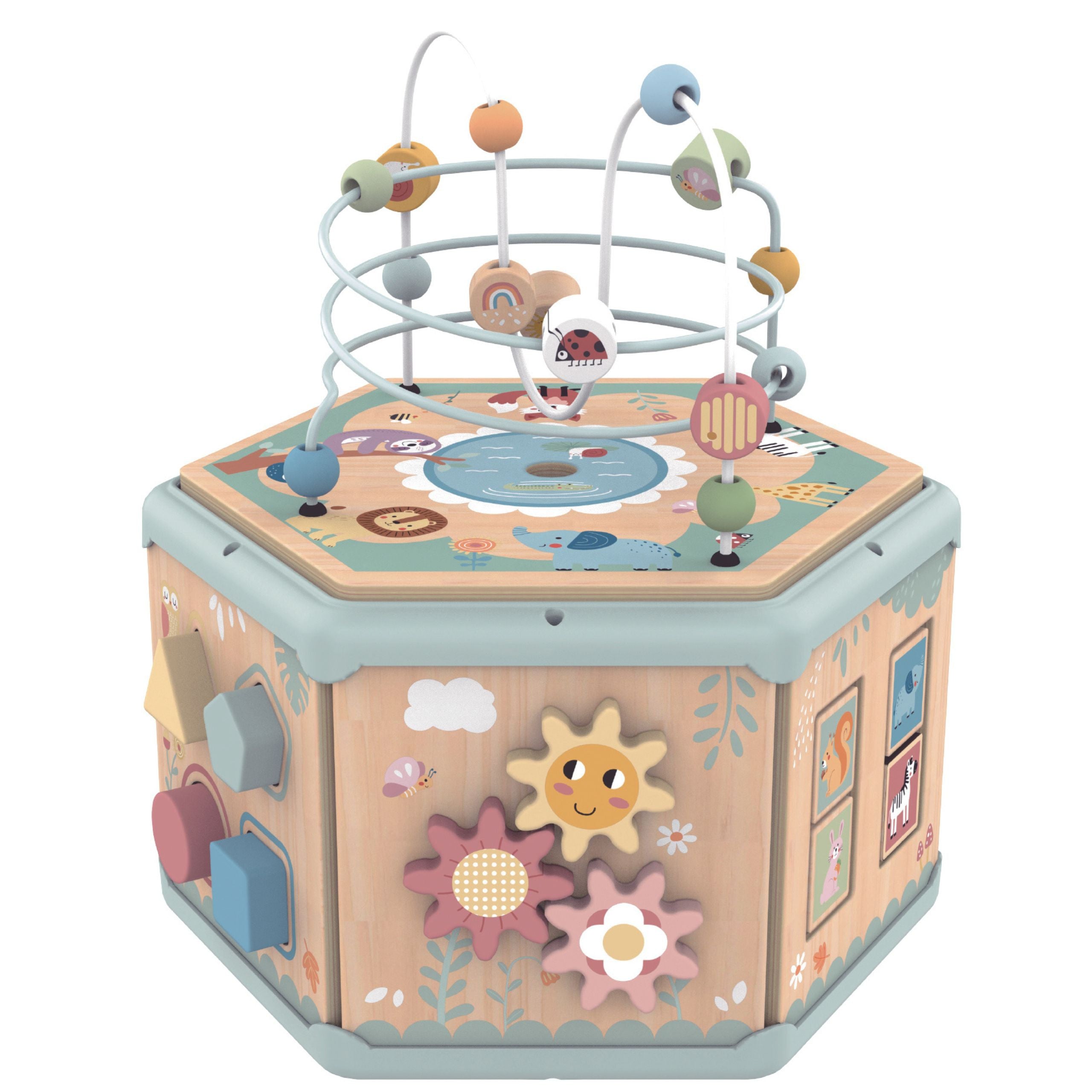 TOOKY TOY Drewniany Sześciokąt Montessori Otwierane Pudełko