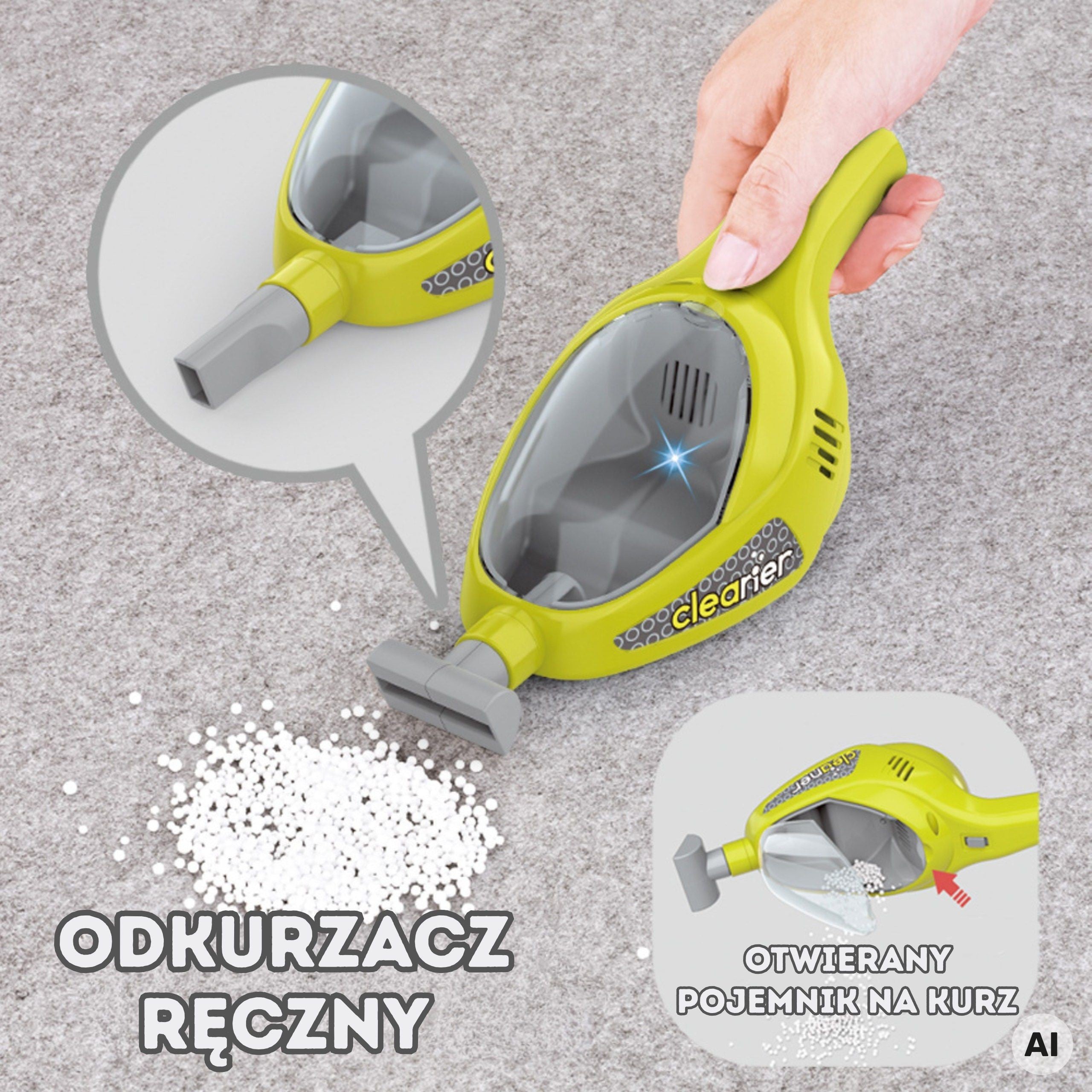 WOOPIE Zestaw do Sprzątania dla Dzieci Wózek Odkurzacz Mop Miotła Duży Akcesoria 3+