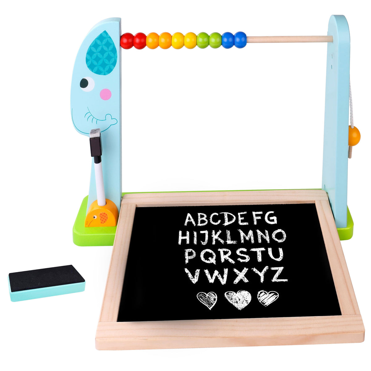 TOOKY TOY Duża Drewniana Tablica Dwustronna Magnetyczna+ Kredowa