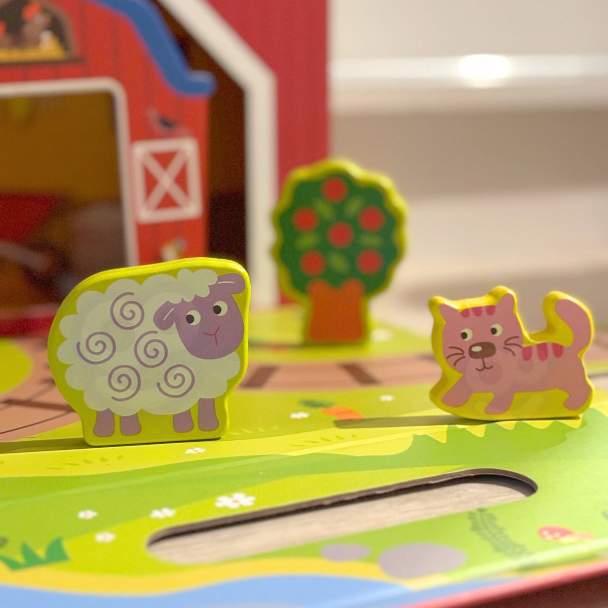TOOKY TOY Drewniana Farma w Walizce Figurki Pojazdy