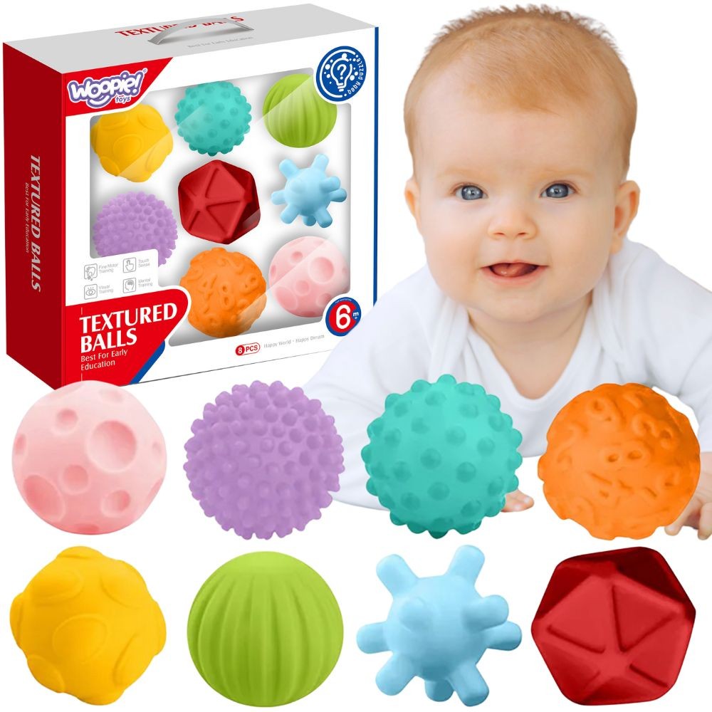 WOOPIE BABY Klocki Sensoryczne do Ściskania 8 el.