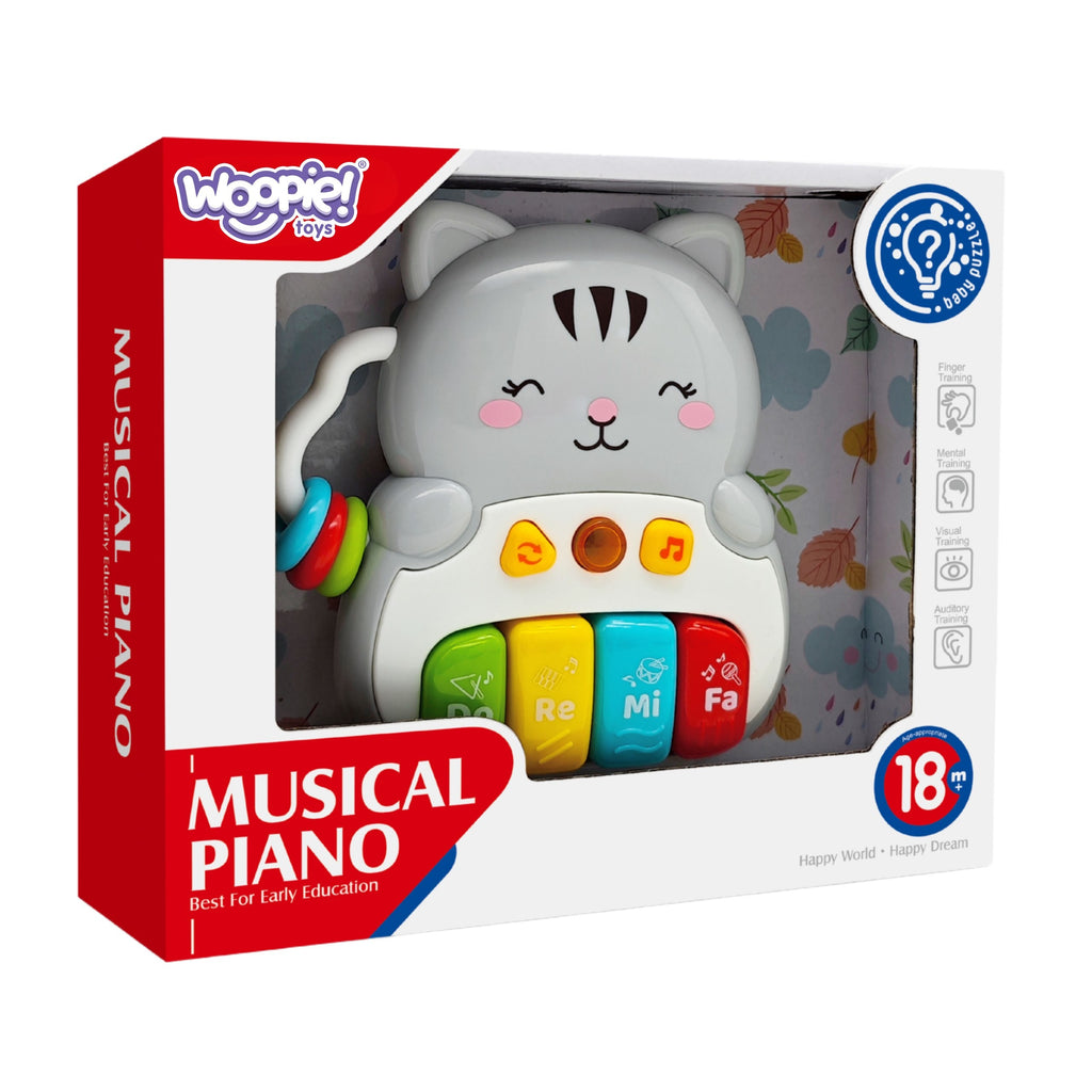 WOOPIE BABY Pianinko Interaktywne Kotek Muzyczne Organki Dźwięki Światło 18m+