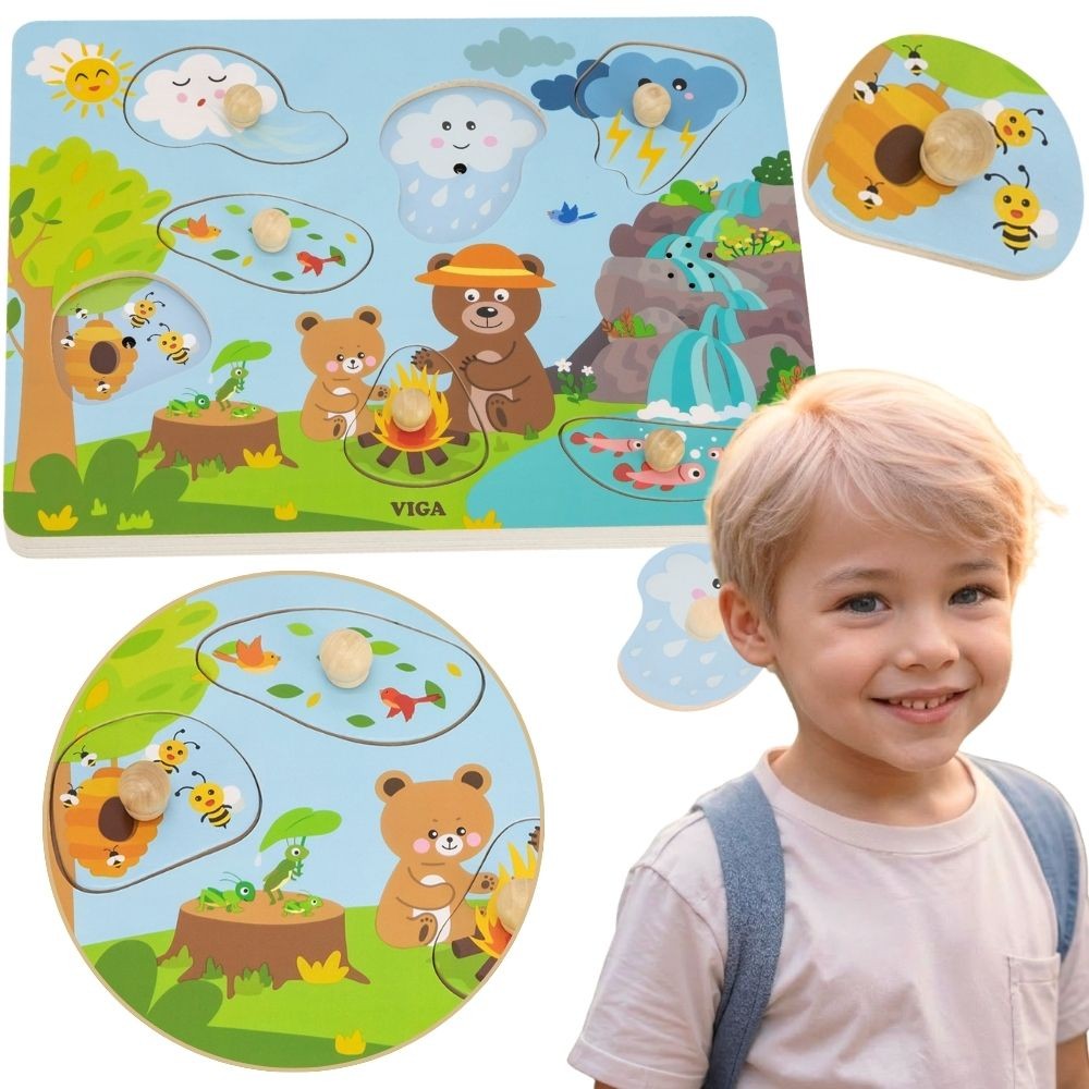 VIGA Puzzle Dźwiękowe Odkrywamy Naturę