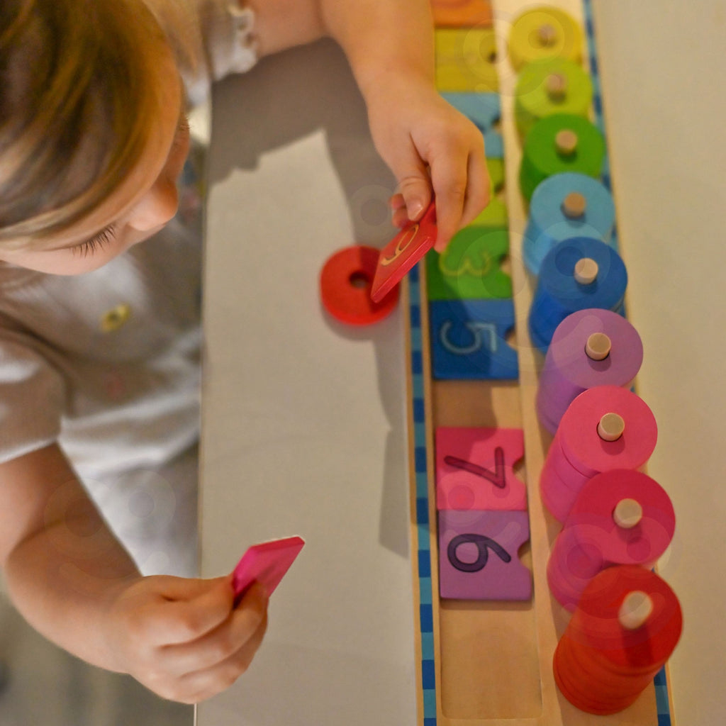 WOOPIE GREEN Układanka Nauka Liczenia i Kolorów Montessori 56 el.