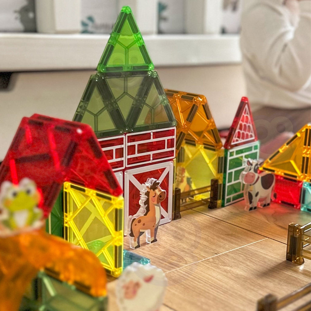 WOOPIE Magnetyczne Klocki Konstrukcyjne 7,5 cm Farma 50 el.