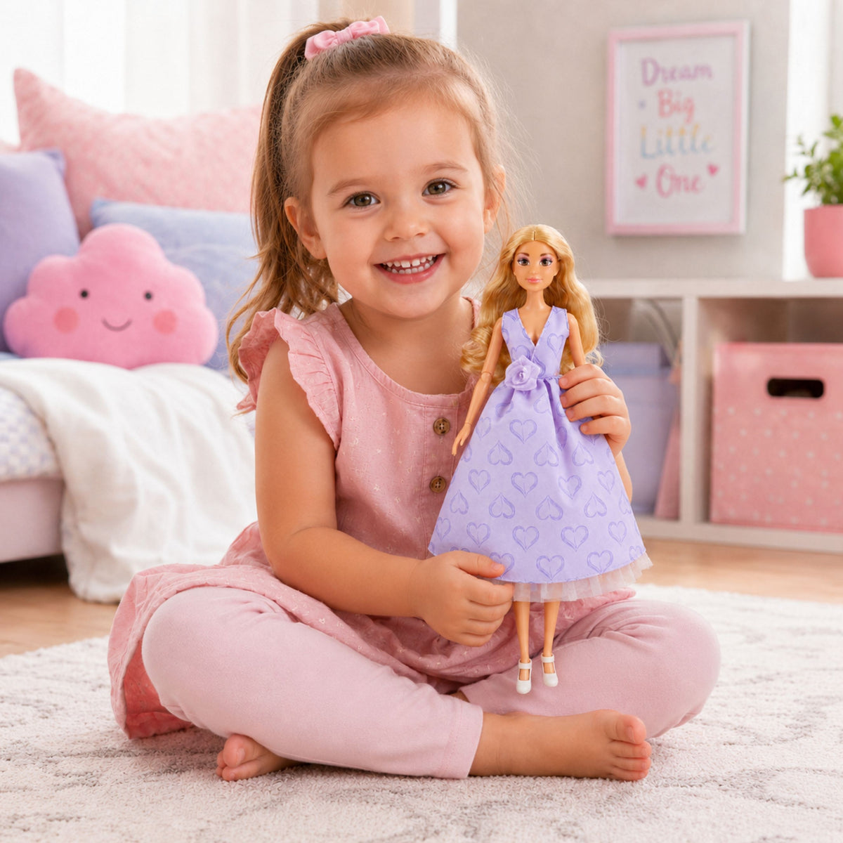 WOOPIE ROYAL Lalka Lily Długie Blond Włosy 30 cm Lawendowa Suknia Akcesoria