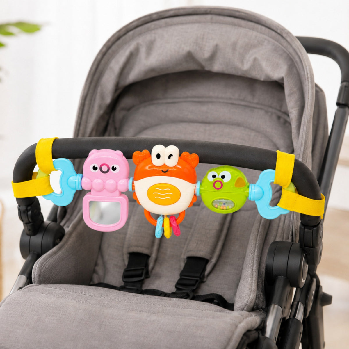 WOOPIE BABY Zawieszka do Wózka Łóżeczka Sensoryczna Grający Krab Lusterko Rybka 6m