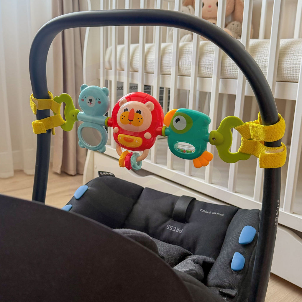 WOOPIE BABY Zawieszka Wózka Łóżeczka Sensoryczna Grająca Grzechotka Lusterko 6m+