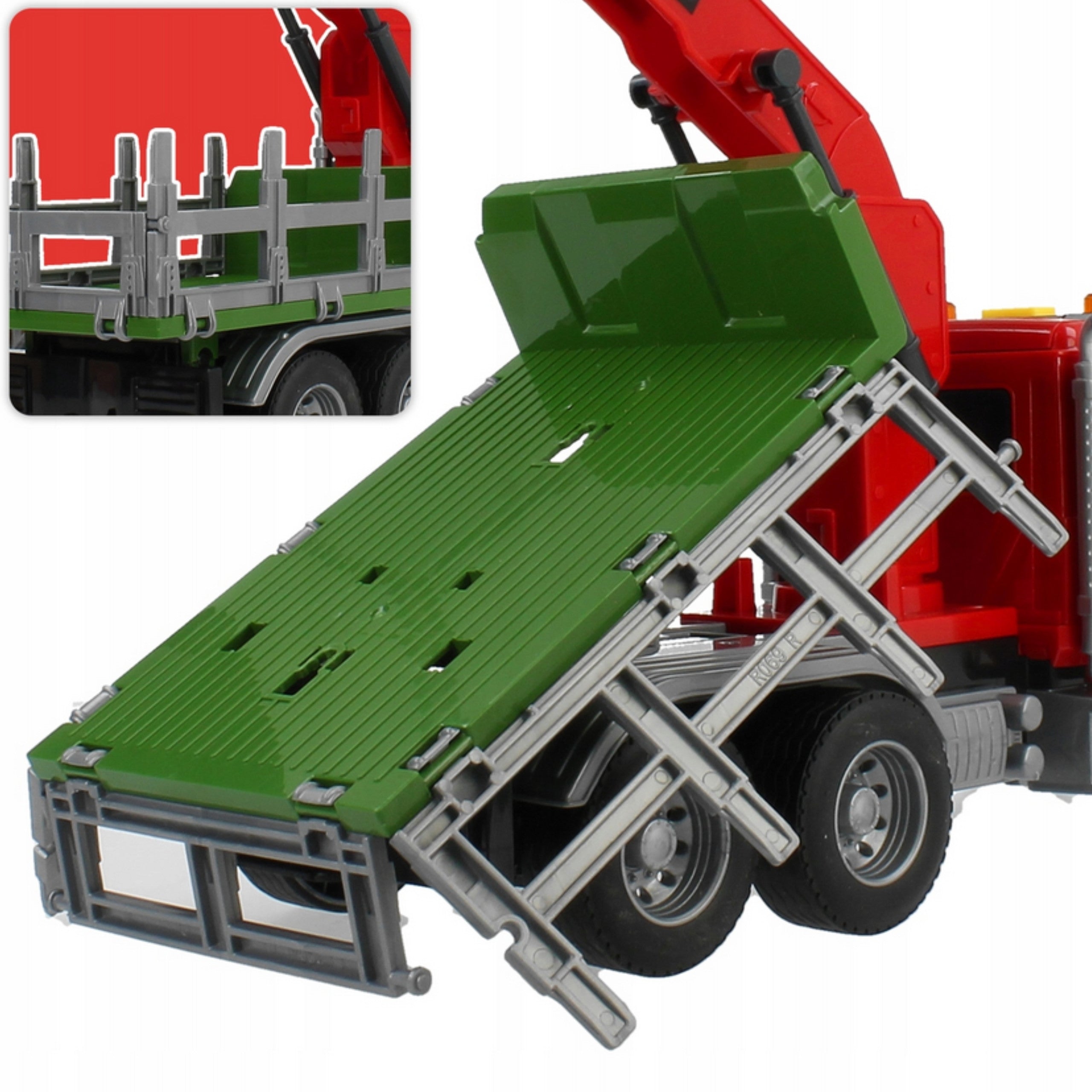 WOOPIE Ciężarówka z Ruchomym Dźwigiem do Drewna Dźwięk Światła 1:14