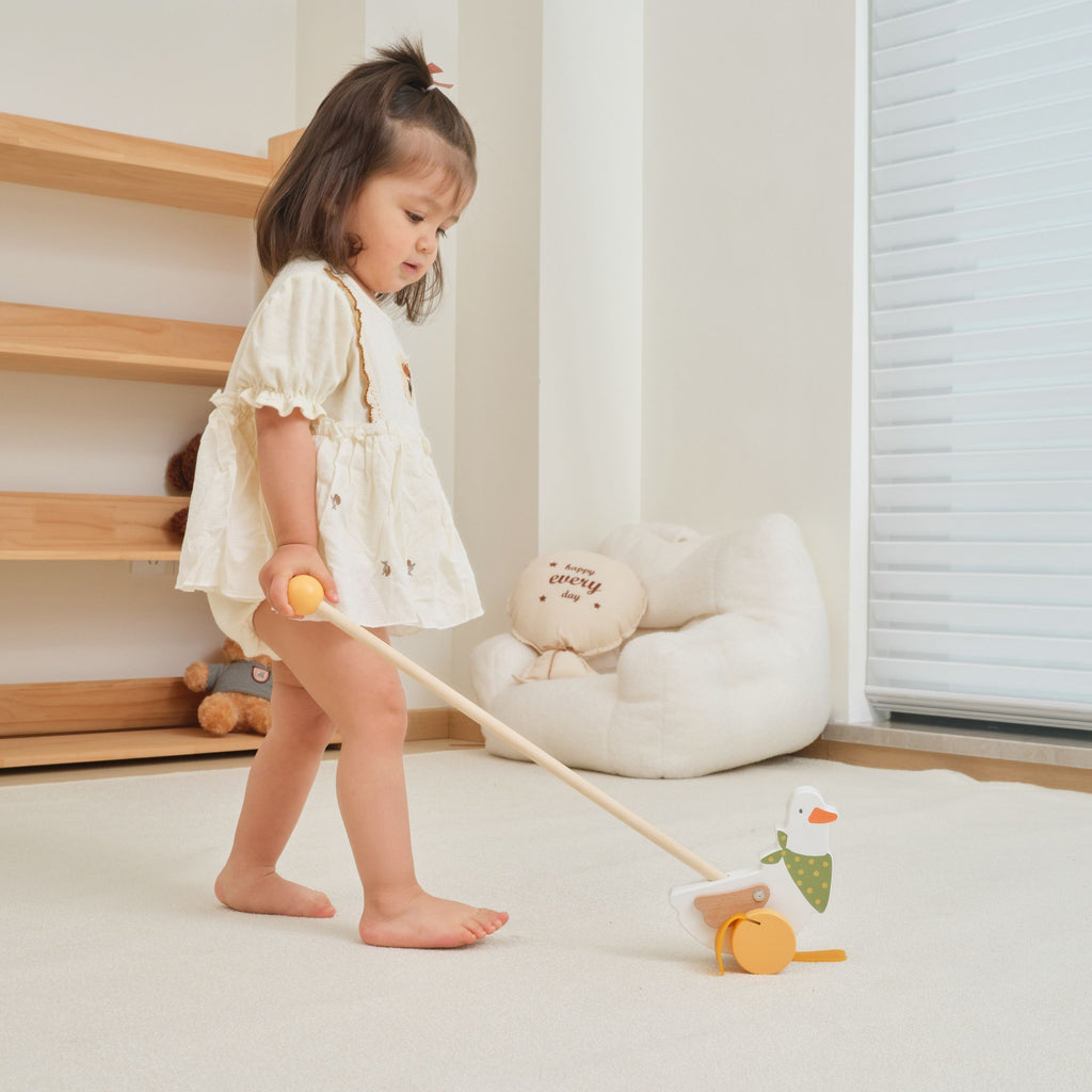 VIGA PolarB Drewniana Gąska do Pchania Pchacz na Kiju dla Dzieci 18m+