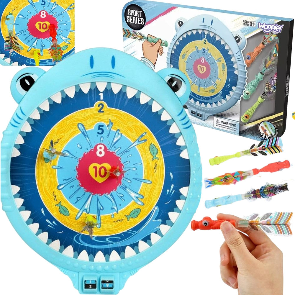 WOOPIE Magnetyczna Gra w Rzutki Bezpieczna Dart Tarcza Wesoły Rekinek