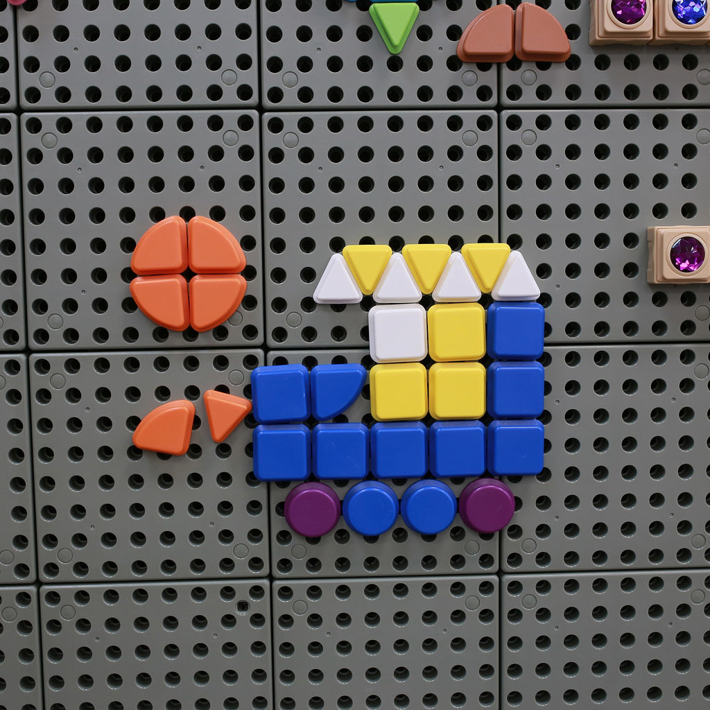 MASTERKIDZ Zestaw Kołeczki w kształcie figur geometrycznych 64szt do tablic STEM