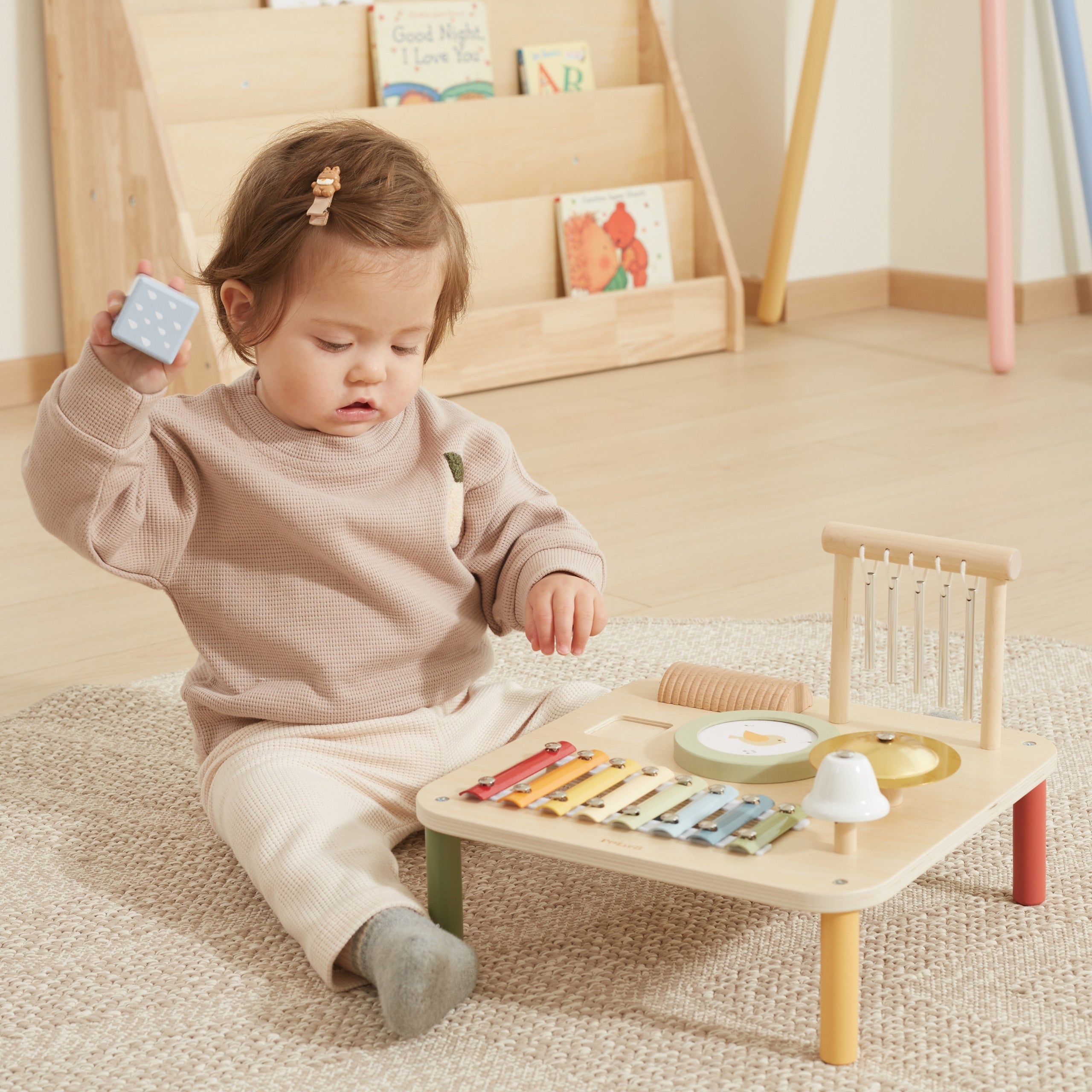 Viga Drewniany Stolik Edukacyjny Muzyczny Sensoryczny 7W1