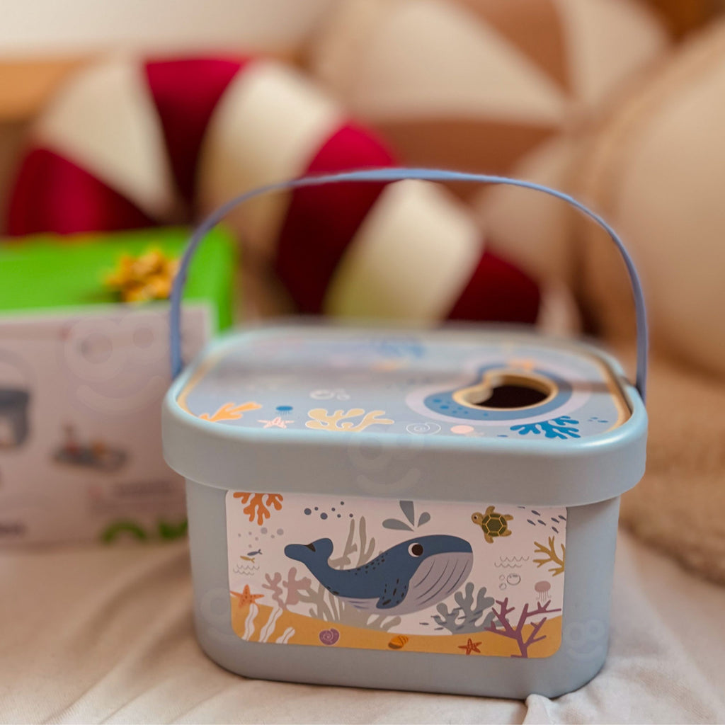 TOOKY TOY Drewniany Zestaw Morskich Zabawek Wieża Balansująca Łowienie Ryb Figurki 23 Elementy